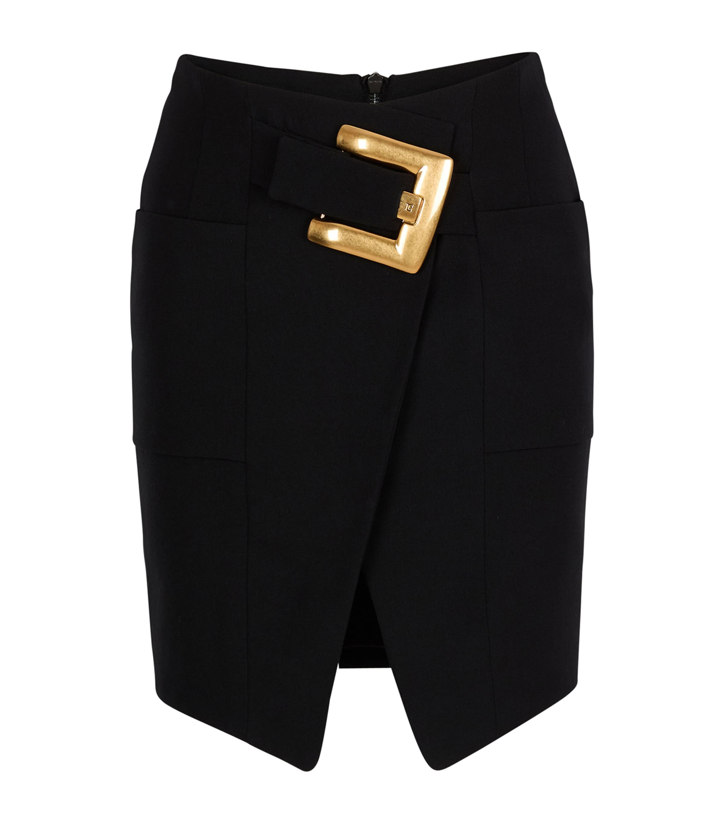 Virgin Wool Belted Mini Skirt 0PA NOIR Image 1