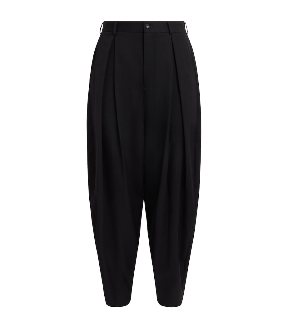 Comme Des Garçons Mens Wool Pleated Trousers Black Image 1