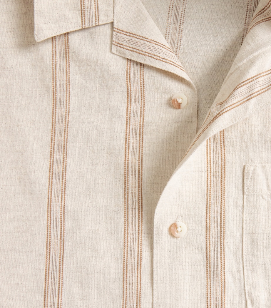 Vince Mens Cotton-Hemp Stripe Shirt Midland/smock White Image 6