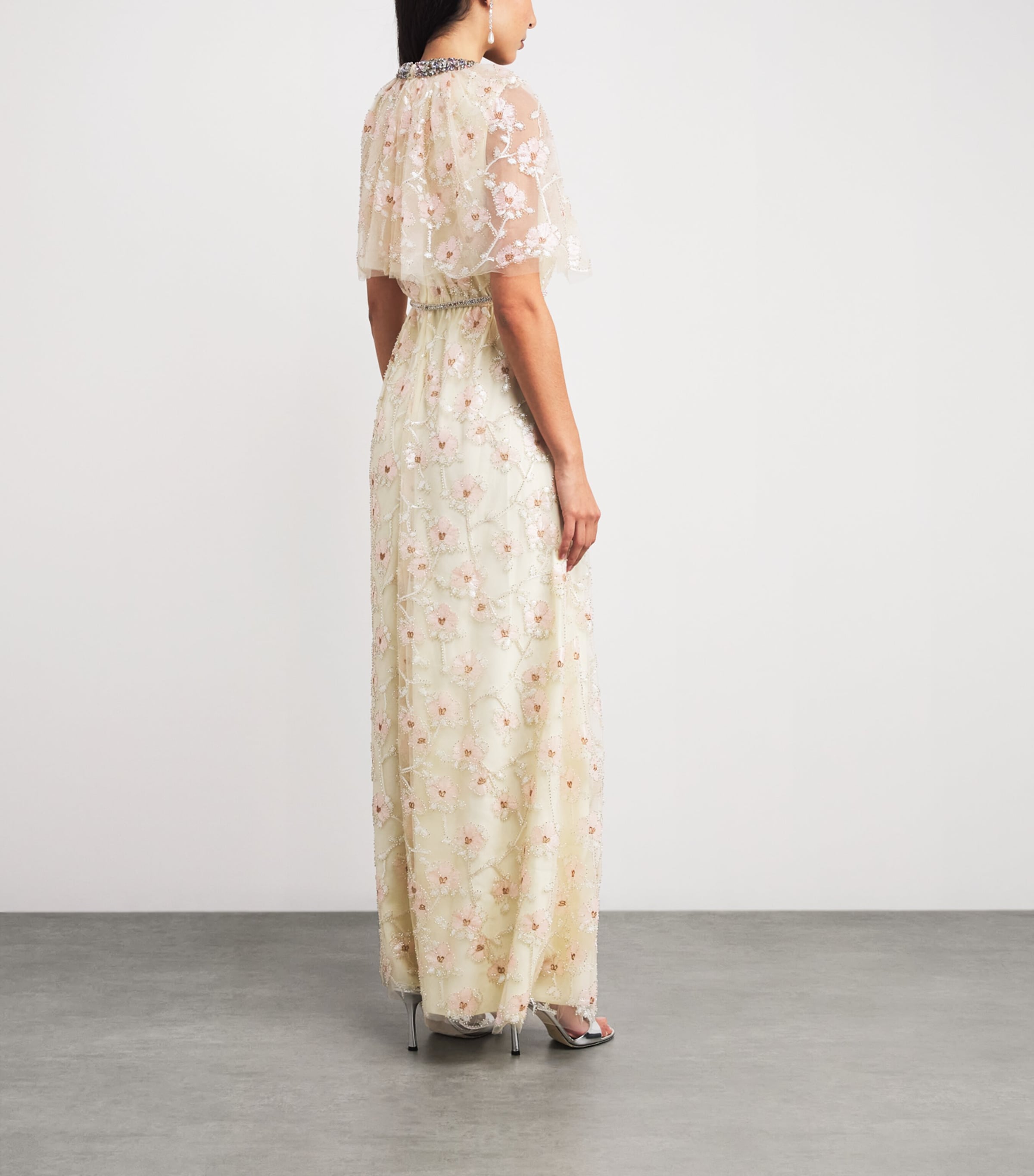 Embellished Floral Maxi Dress CHAMPAGNE Image 3