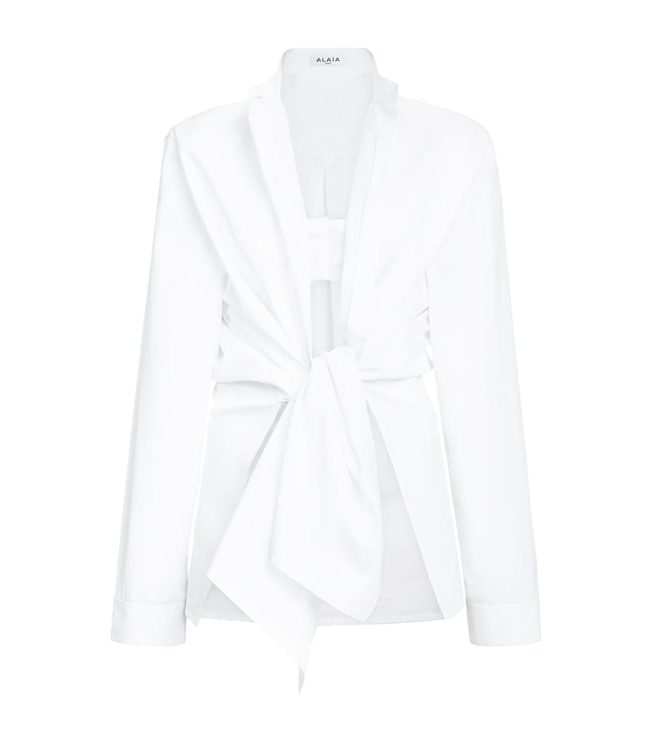 Alaïa Womens Cotton Poplin Shirt and Bralette White Image 1