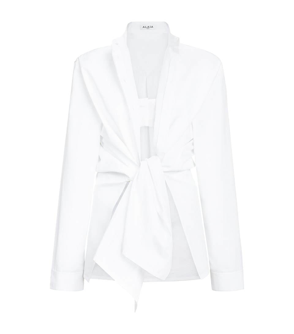 Alaïa Cotton Poplin Shirt and Bralette White