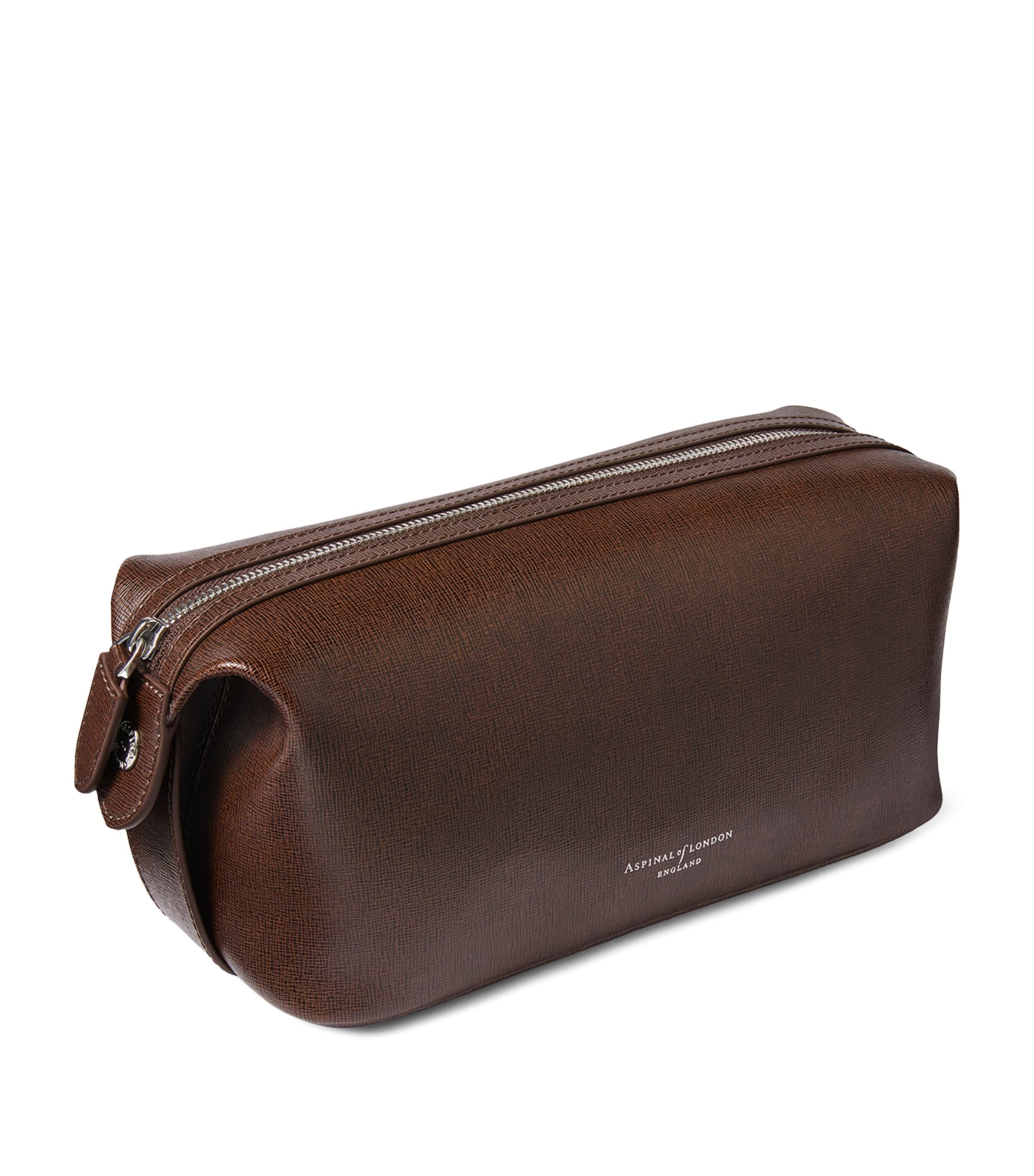 Aspinal Of London Brown Leather Mount Street Wash Bag | Harrods US