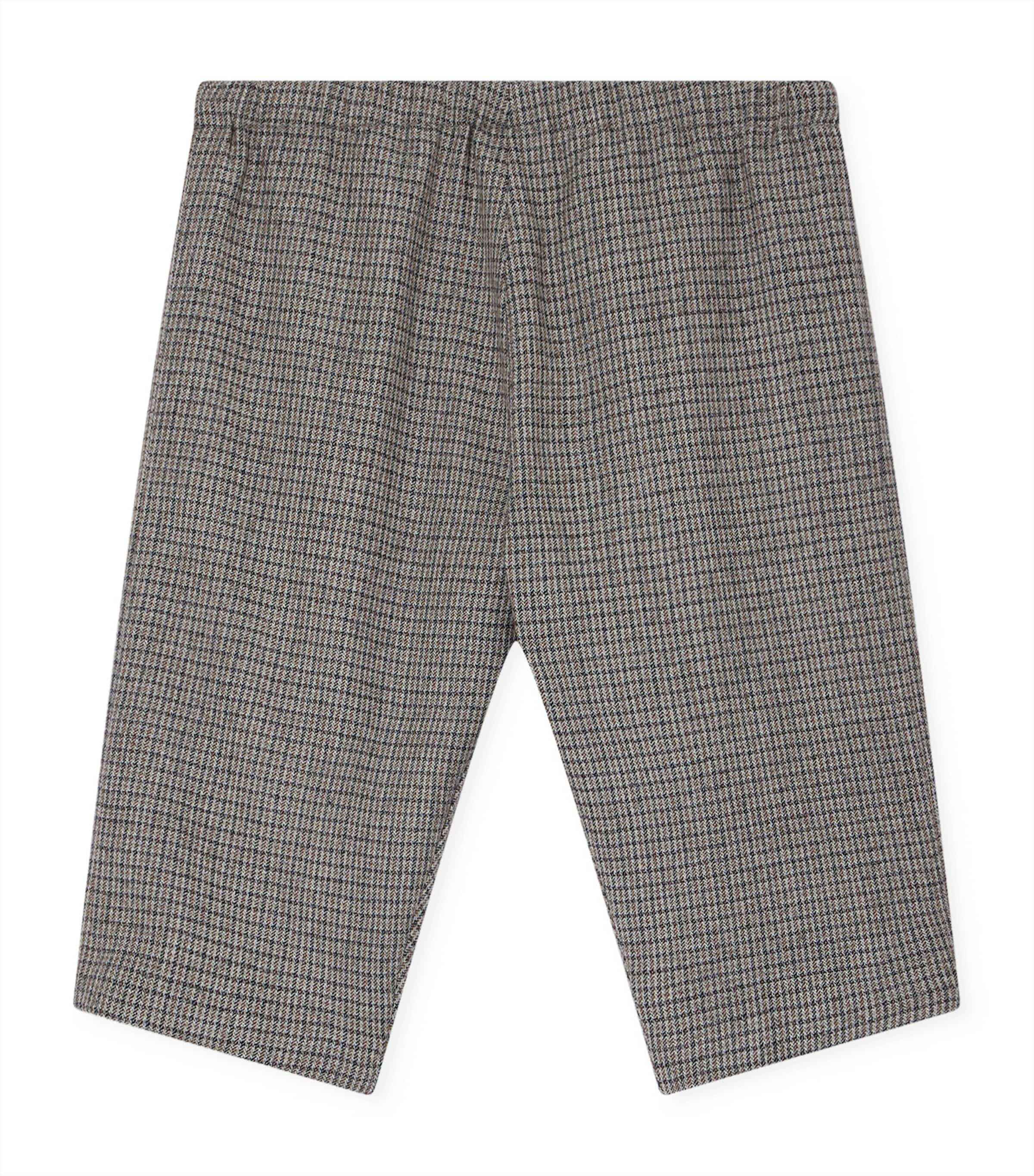 Bonpoint Wool Houndstooth Elasticated-waist Trousers In Nude