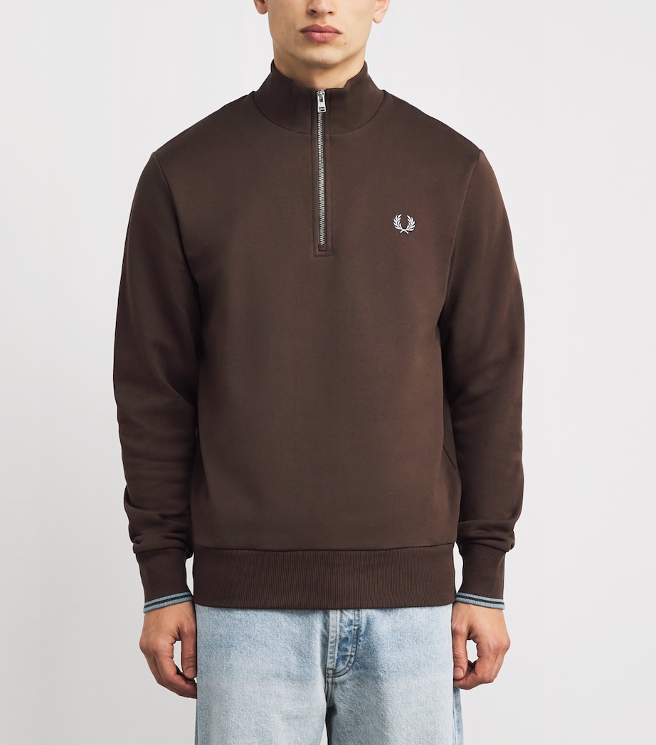 Cotton Quarter-Zip Sweatshirt 49A BRNTTBCC/STKPRTB Image 3