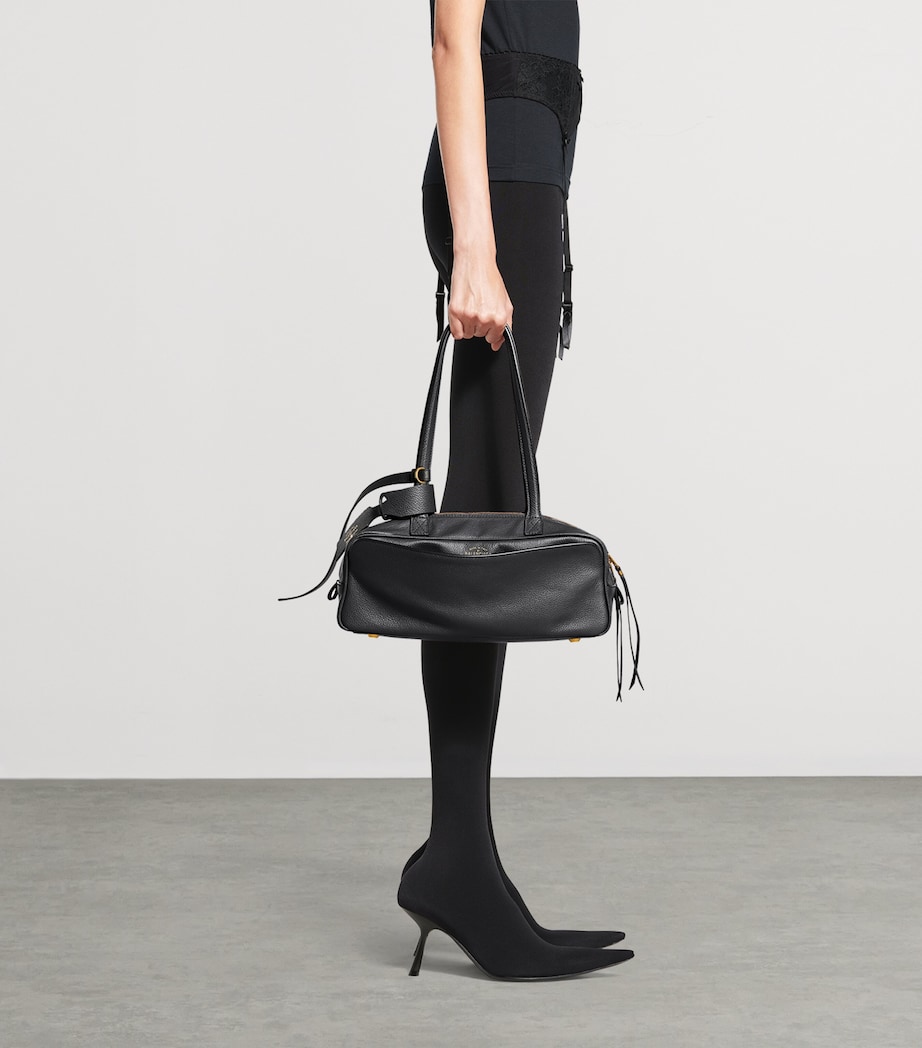 Small Leather Carrie Bowling Top-Handle Bag 1000 Image 2