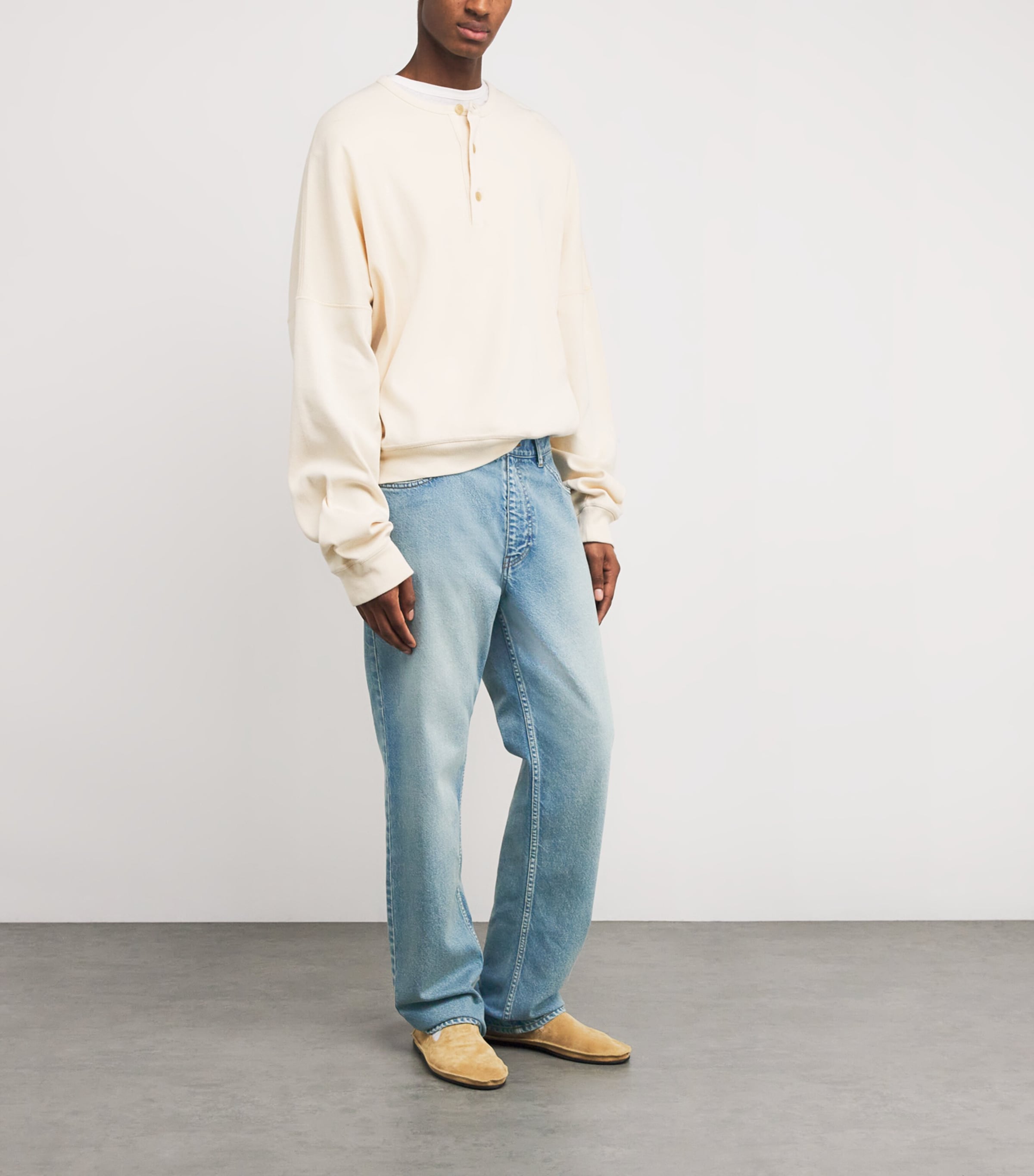 The Row Mens Fred Cotton Jeans Light Indigo Image 2