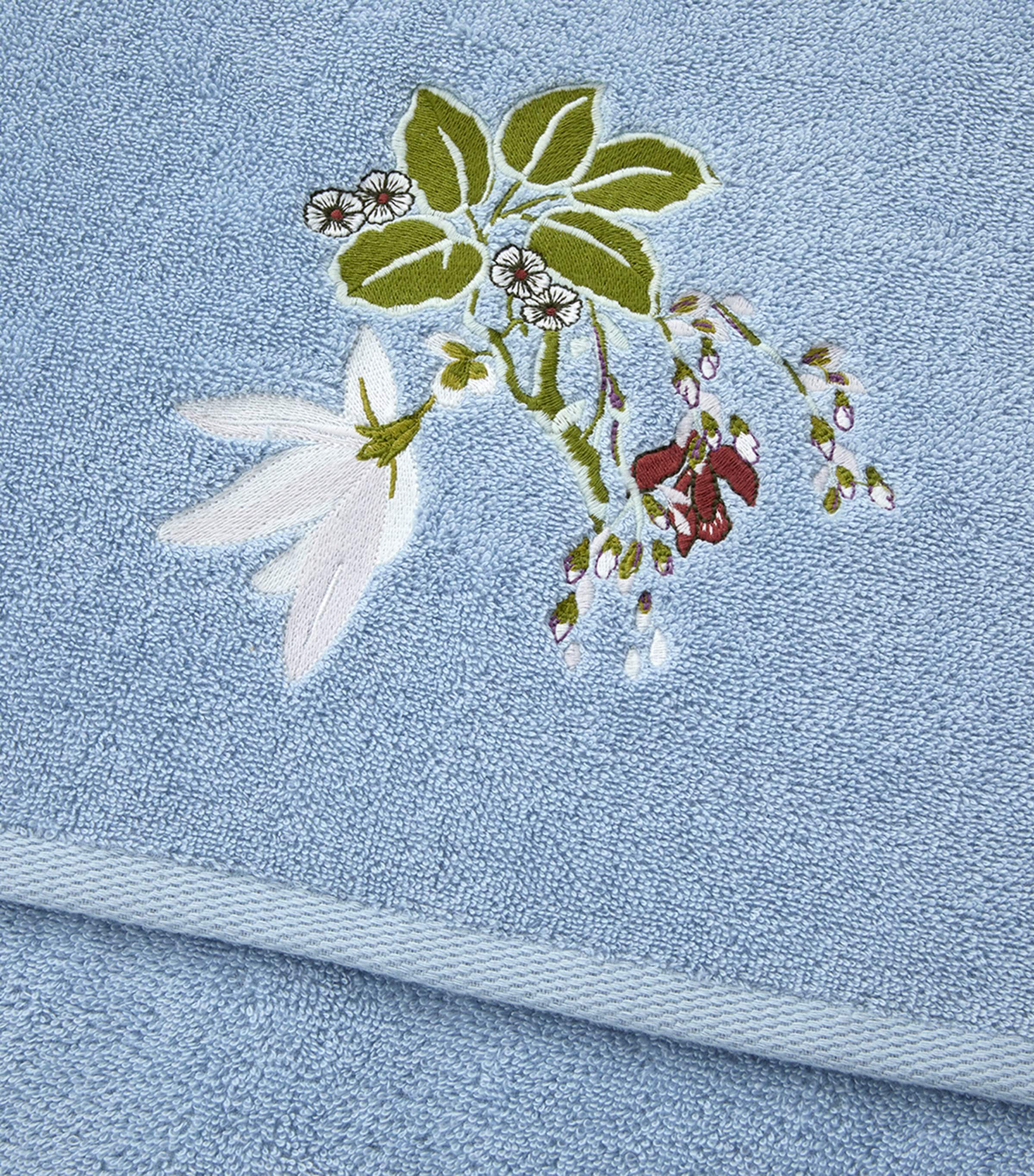 Yves Delorme Rameau Bath Sheet (92cm x 160cm) Blue Image 3