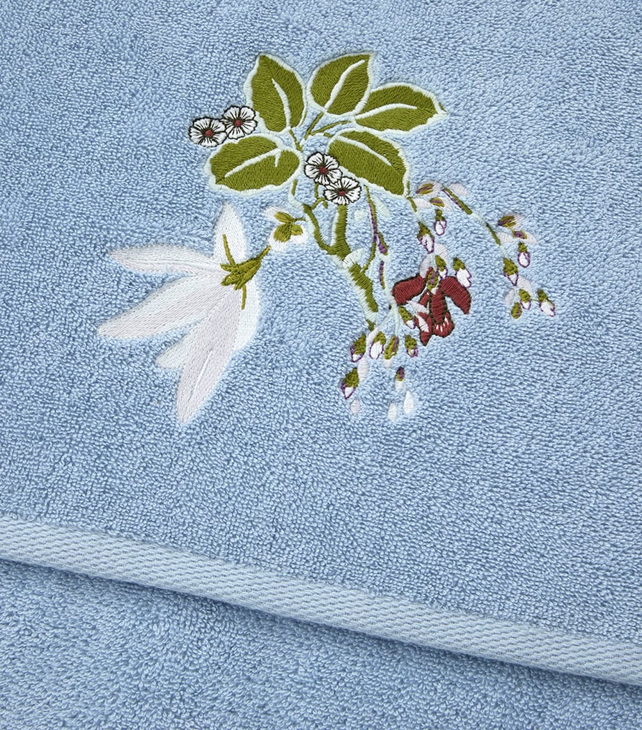 Yves Delorme Rameau Bath Sheet (92cm x 160cm) Blue Image 3