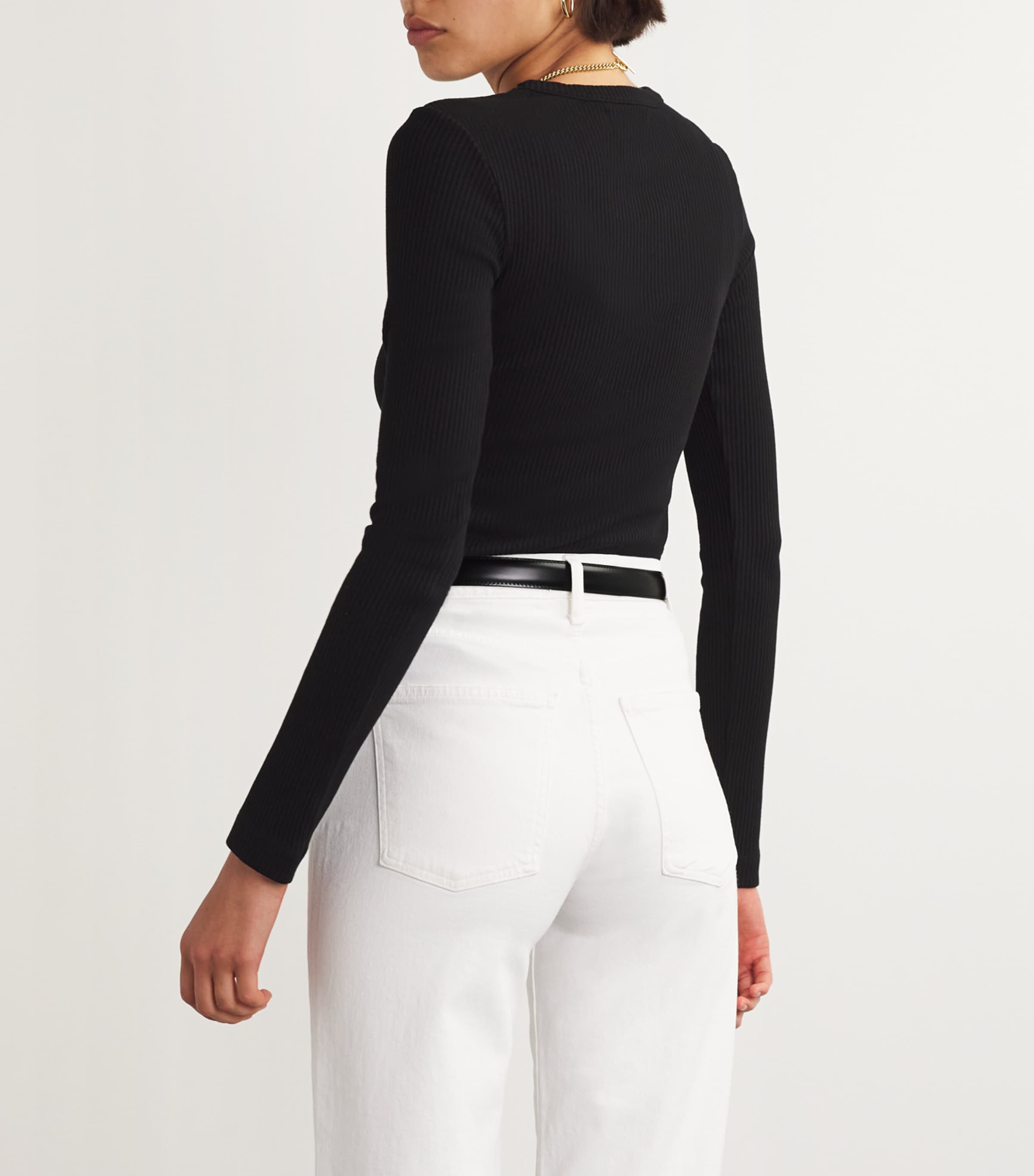 Leather Tooled-Buckle Belt BLACK Image 4