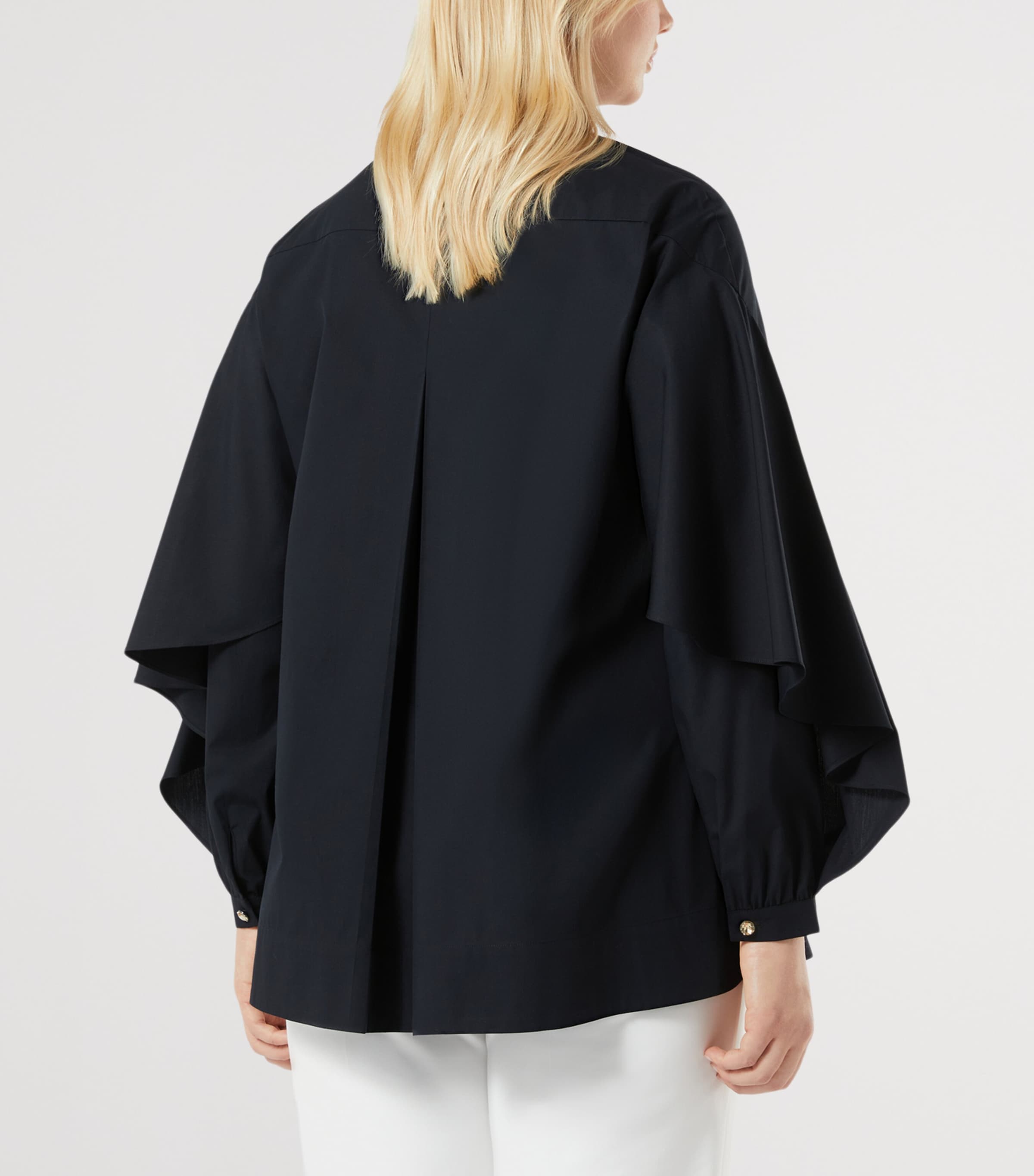 Marina Rinaldi Womens Cotton V-Neck Blouse Black Image 3