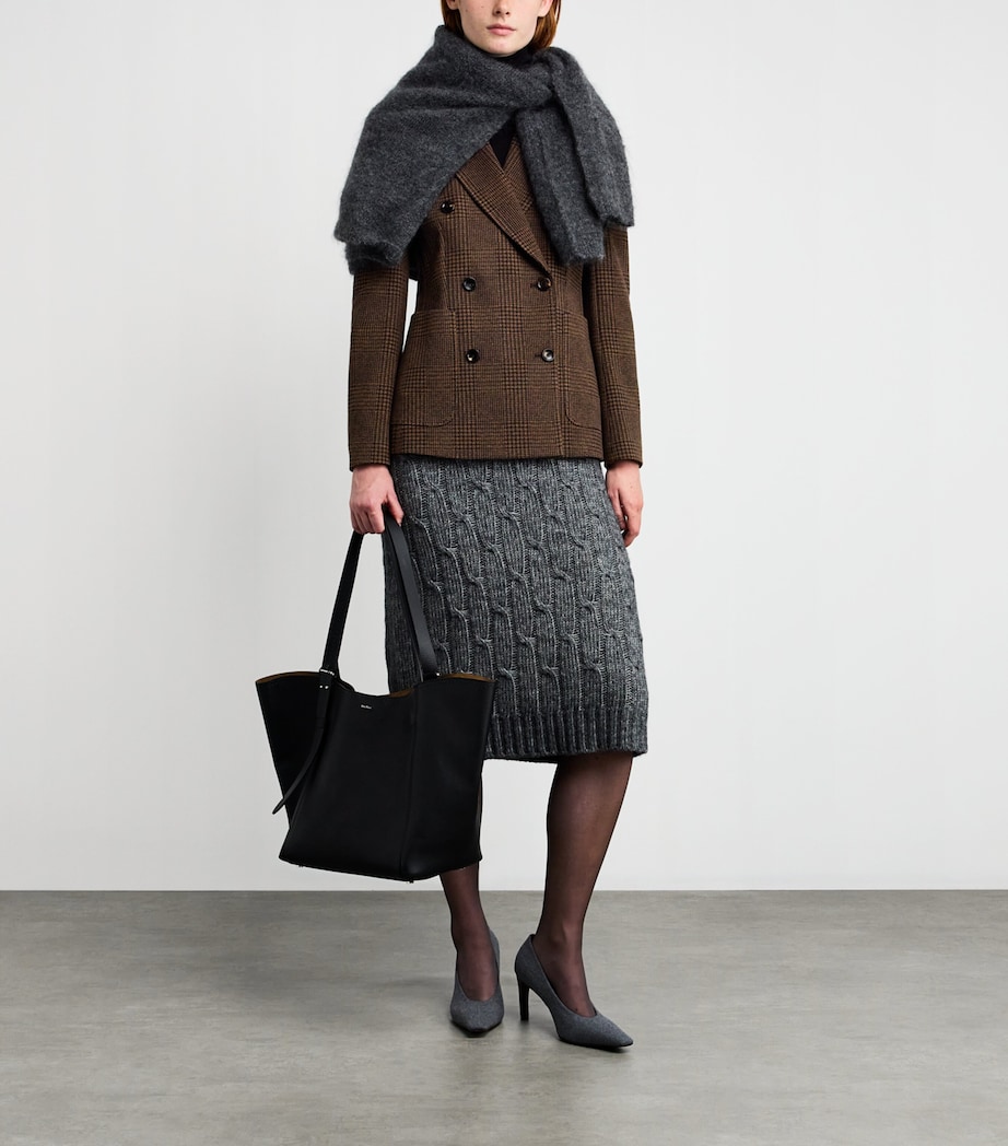 Cotton-Blend Houndstooth Blazer CHOCOLATE Image 2