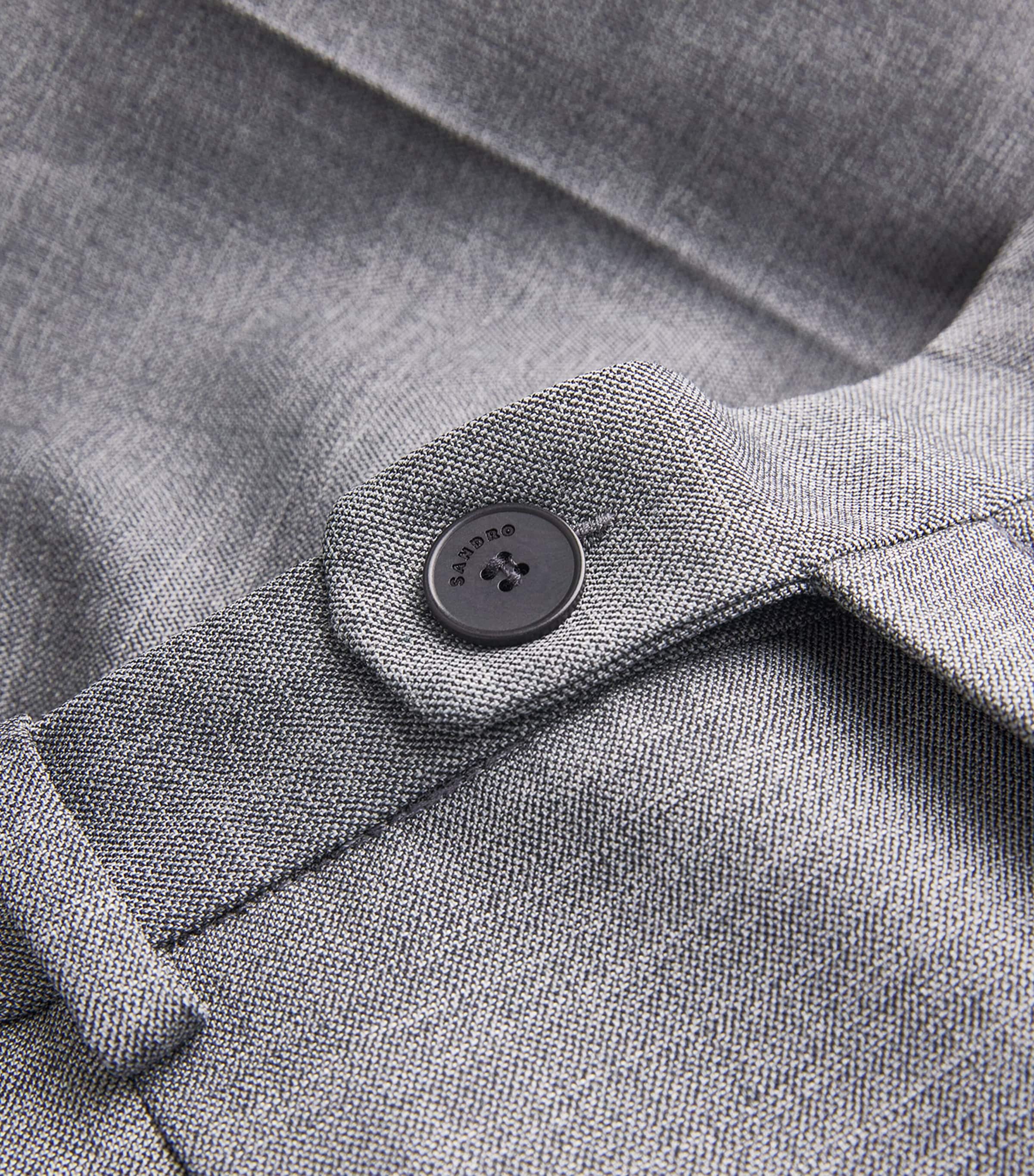 Wool-Blend Straight Trousers GREY Image 5