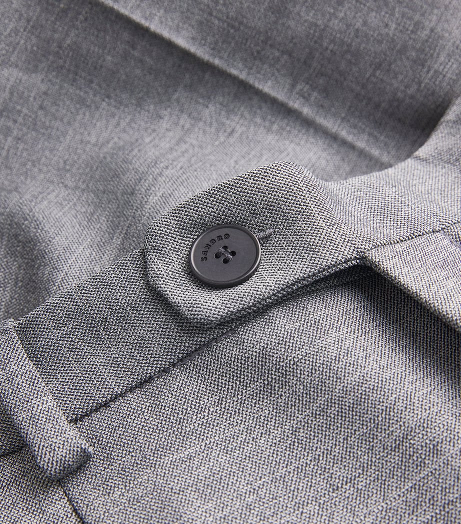 Wool-Blend Straight Trousers GREY Image 5