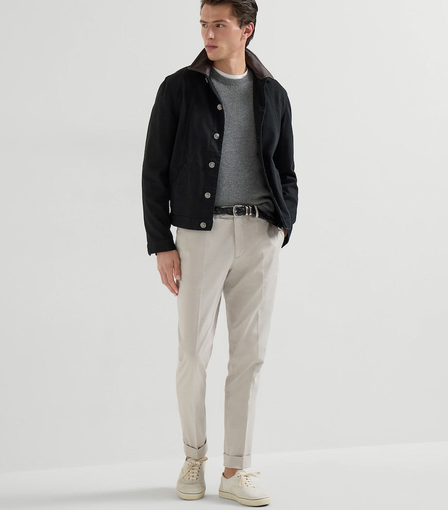 Brunello Cucinelli Mens Cashmere Ribbed Sweater Image 2