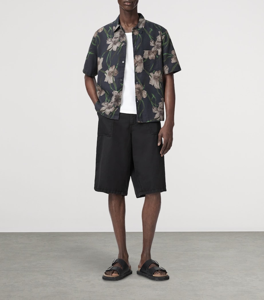 AllSaints Mens Floral Climber Shirt Jet Black Image 6