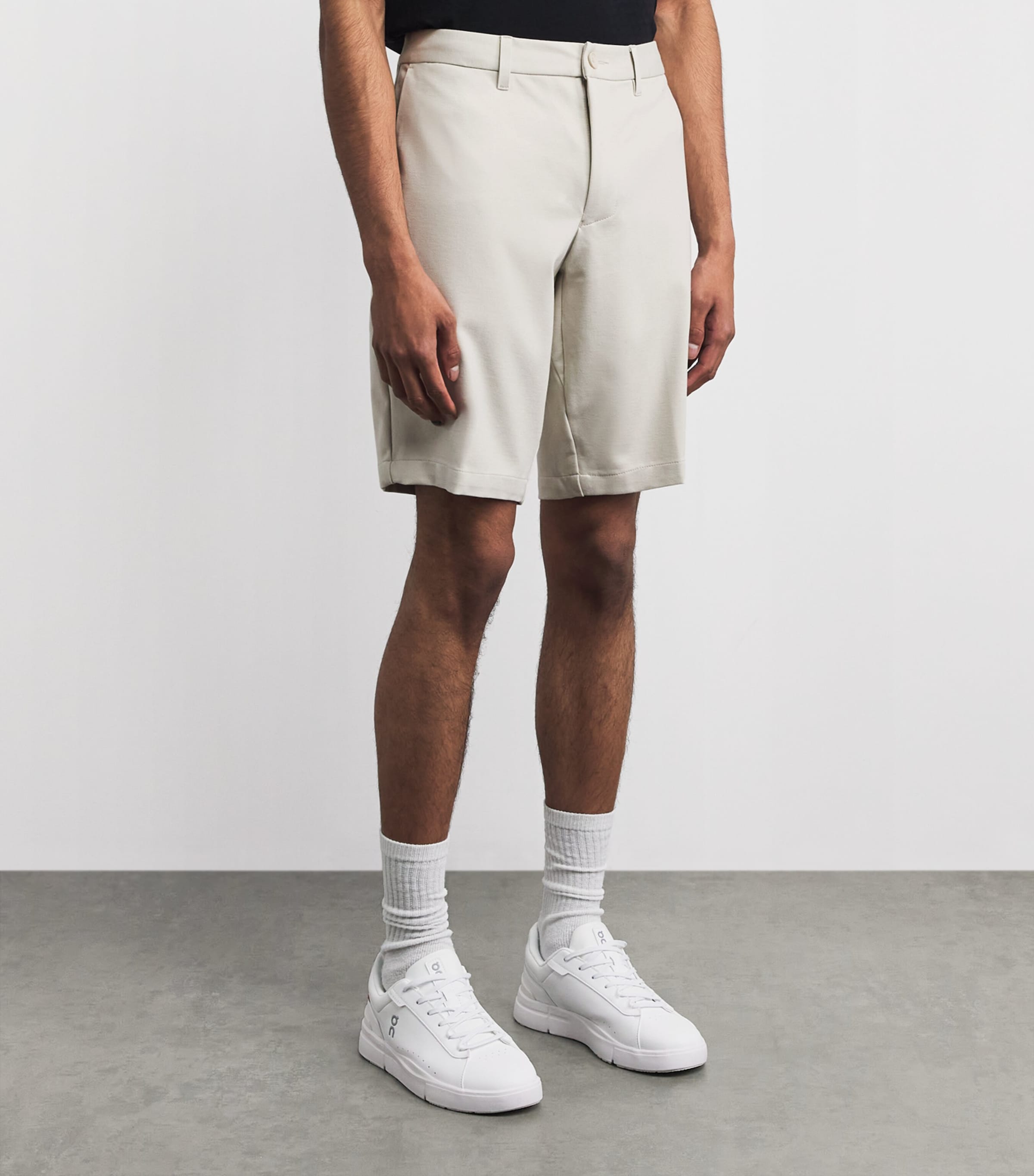 BOSS Mens Commuter Slim Shorts Light Beige Image 4