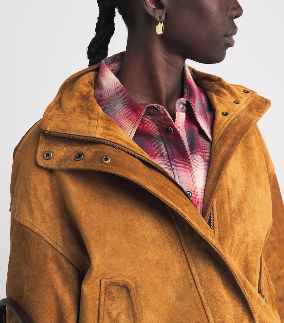 Veronica Beard Womens Suede Bateman Jacket Acorn Image 3