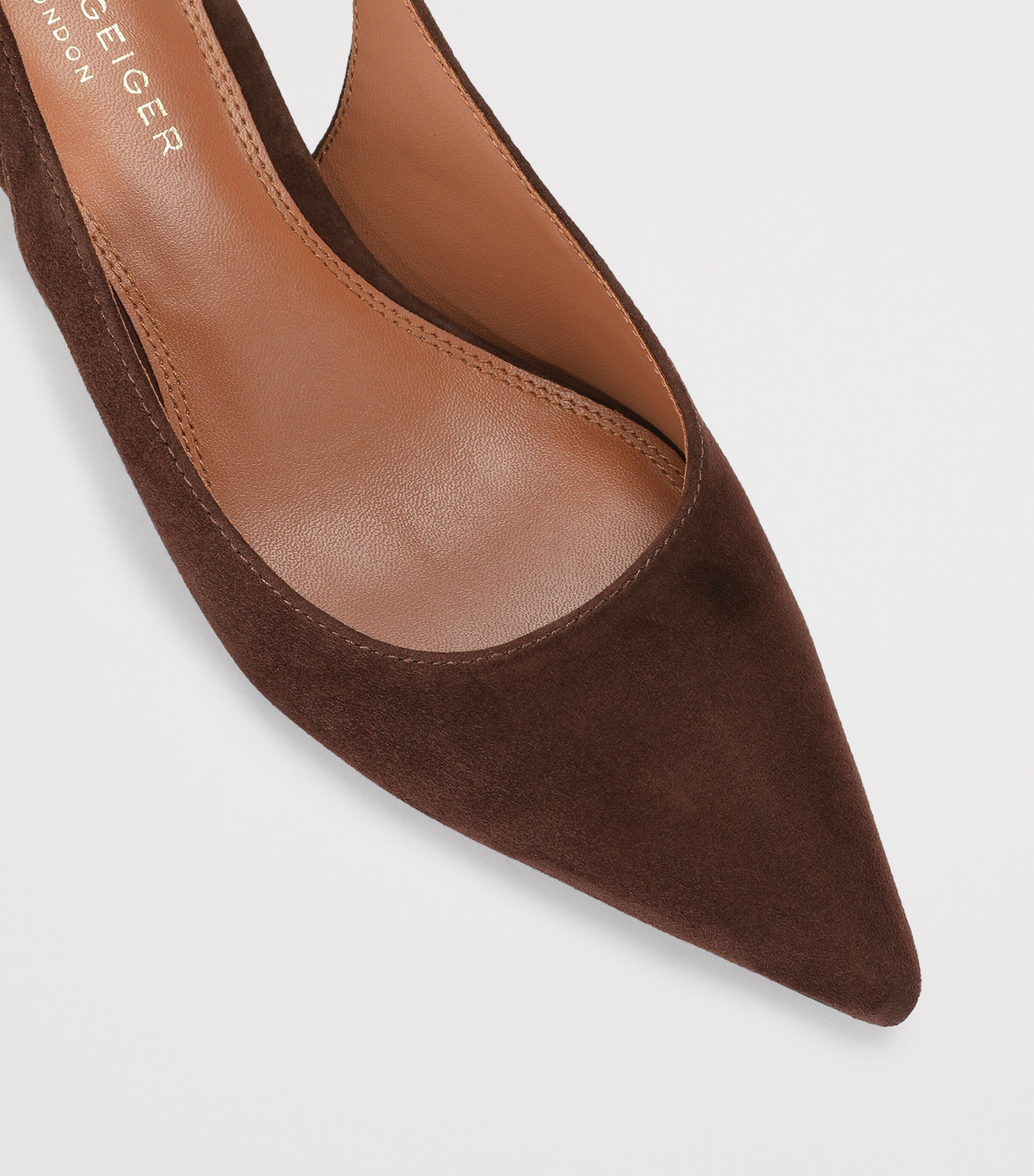 Kurt Geiger London Suede Stepney Slingback Pumps Brown Image 2