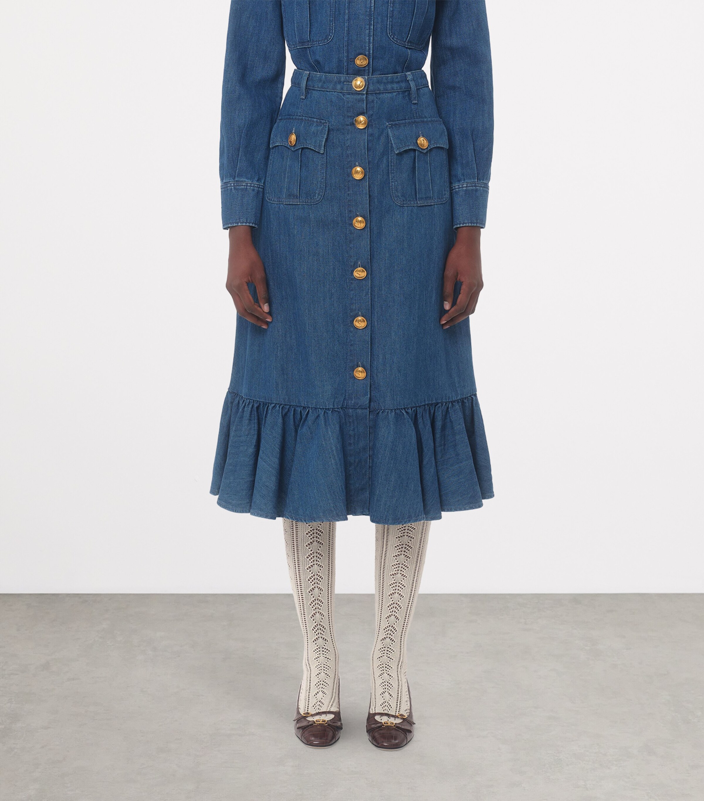 Valentino Denim Midi Skirt | Harrods US