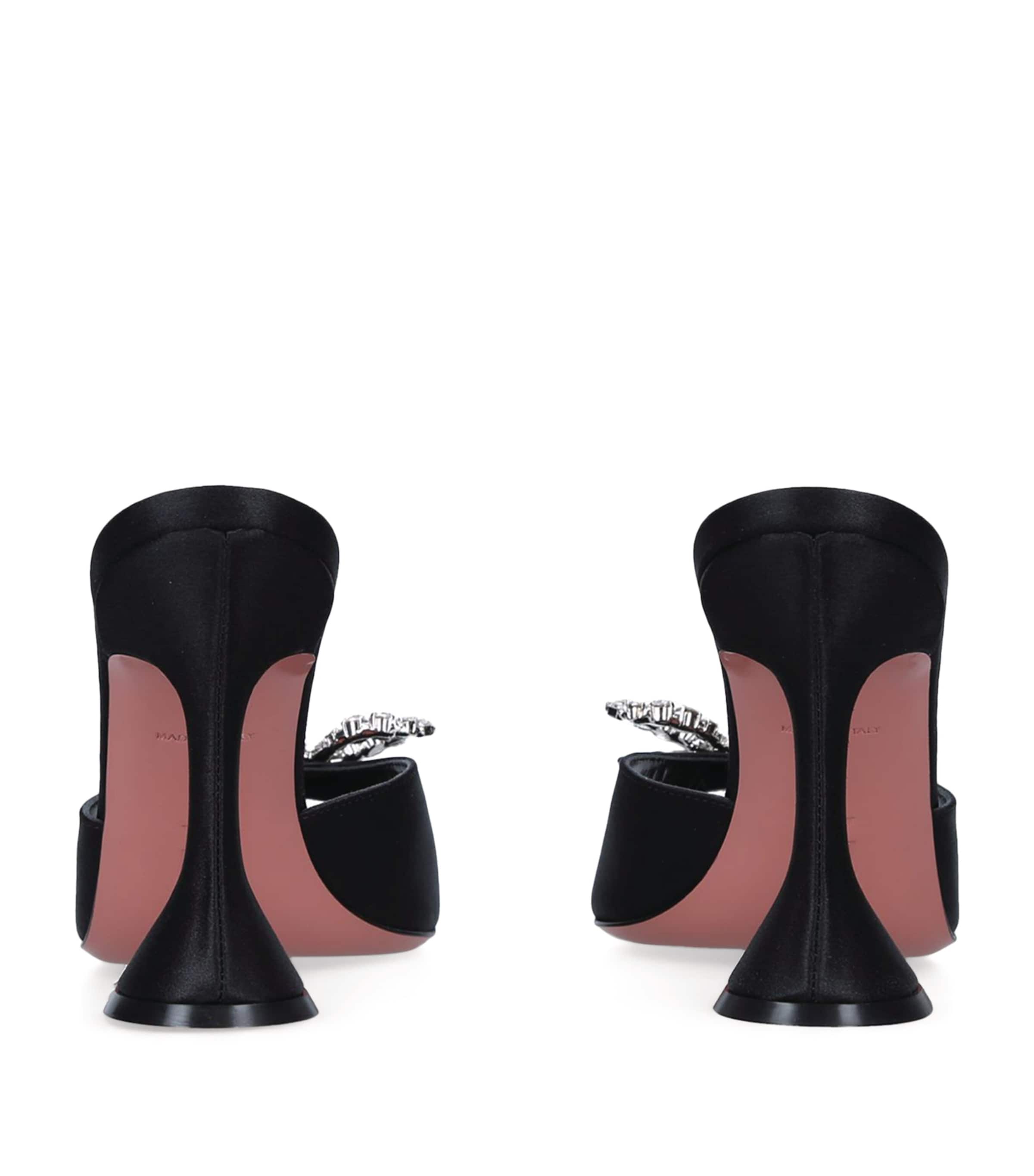 Amina Muaddi Satin Rosie Mules 95 Black Image 6