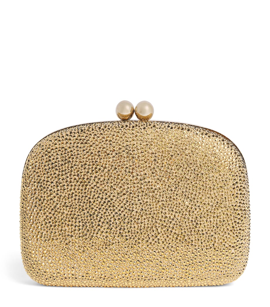 Carolina Herrera Crystal Vega Clutch Bag Gold Image 1