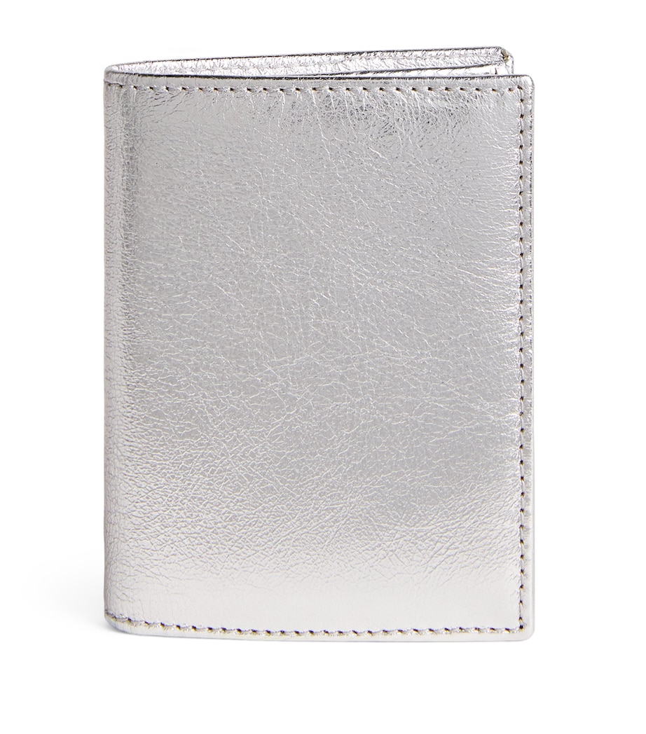 Comme Des Garçons Wallet Leather Folding Card Holder Silver Image 1