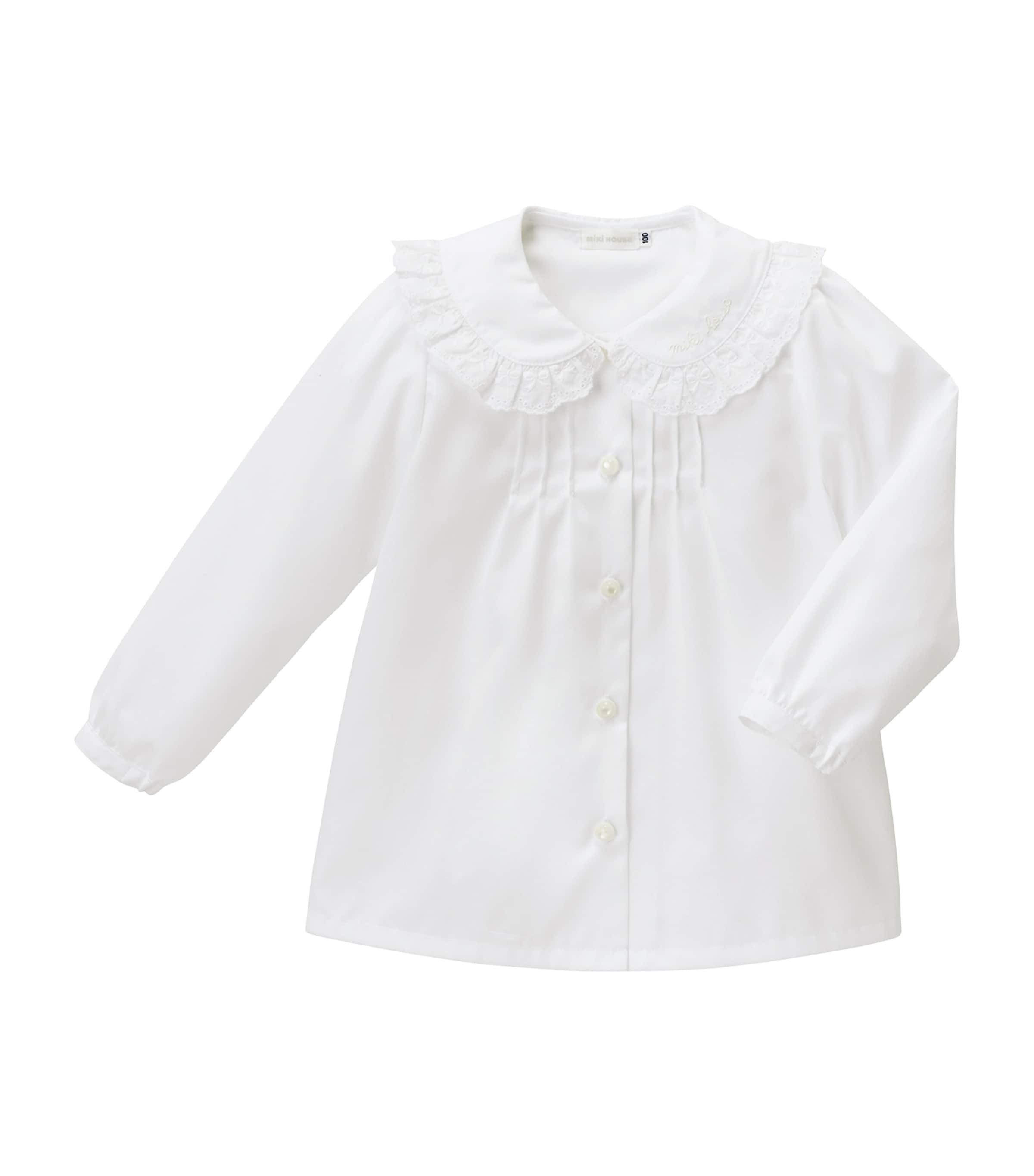 Miki House Kids' Long-sleeve Blouse In White