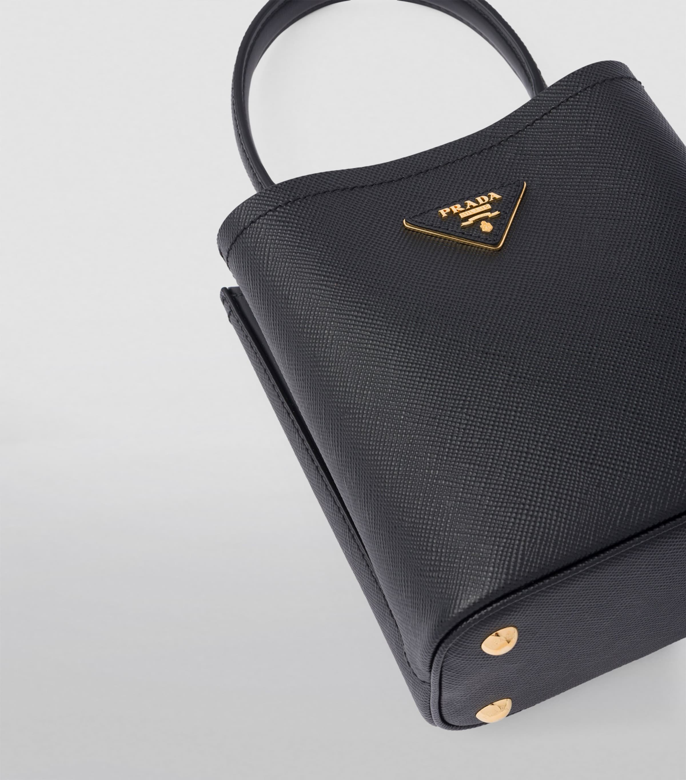 Small Leather Saffiano Panier Top-Handle Bag F0002 Image 5