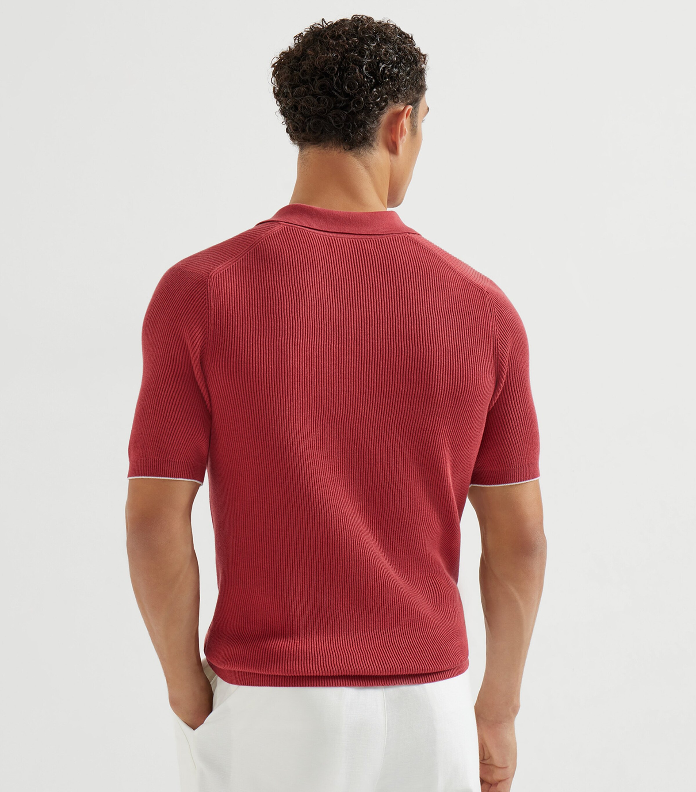 Brunello Cucinelli Mens Cotton Polo Sweater Image 4