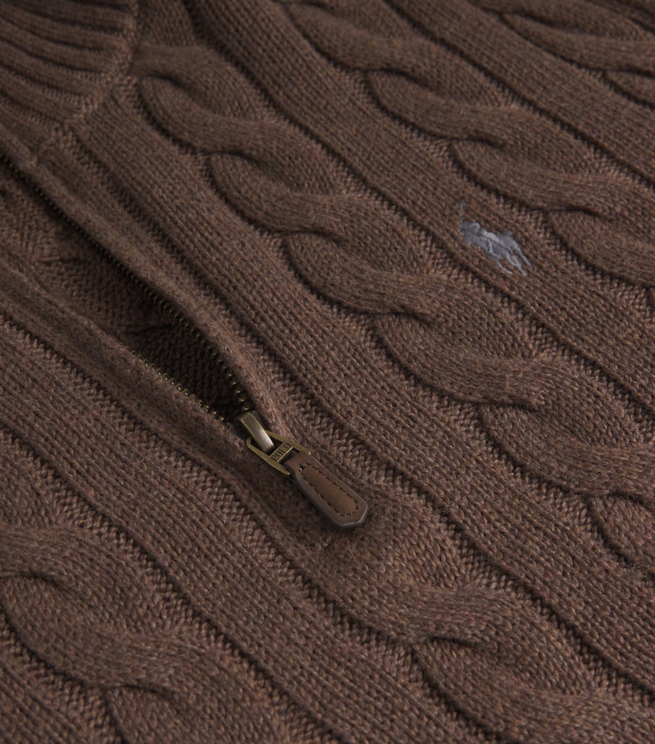 Cotton Cable Knit Sweater BROWN Image 5
