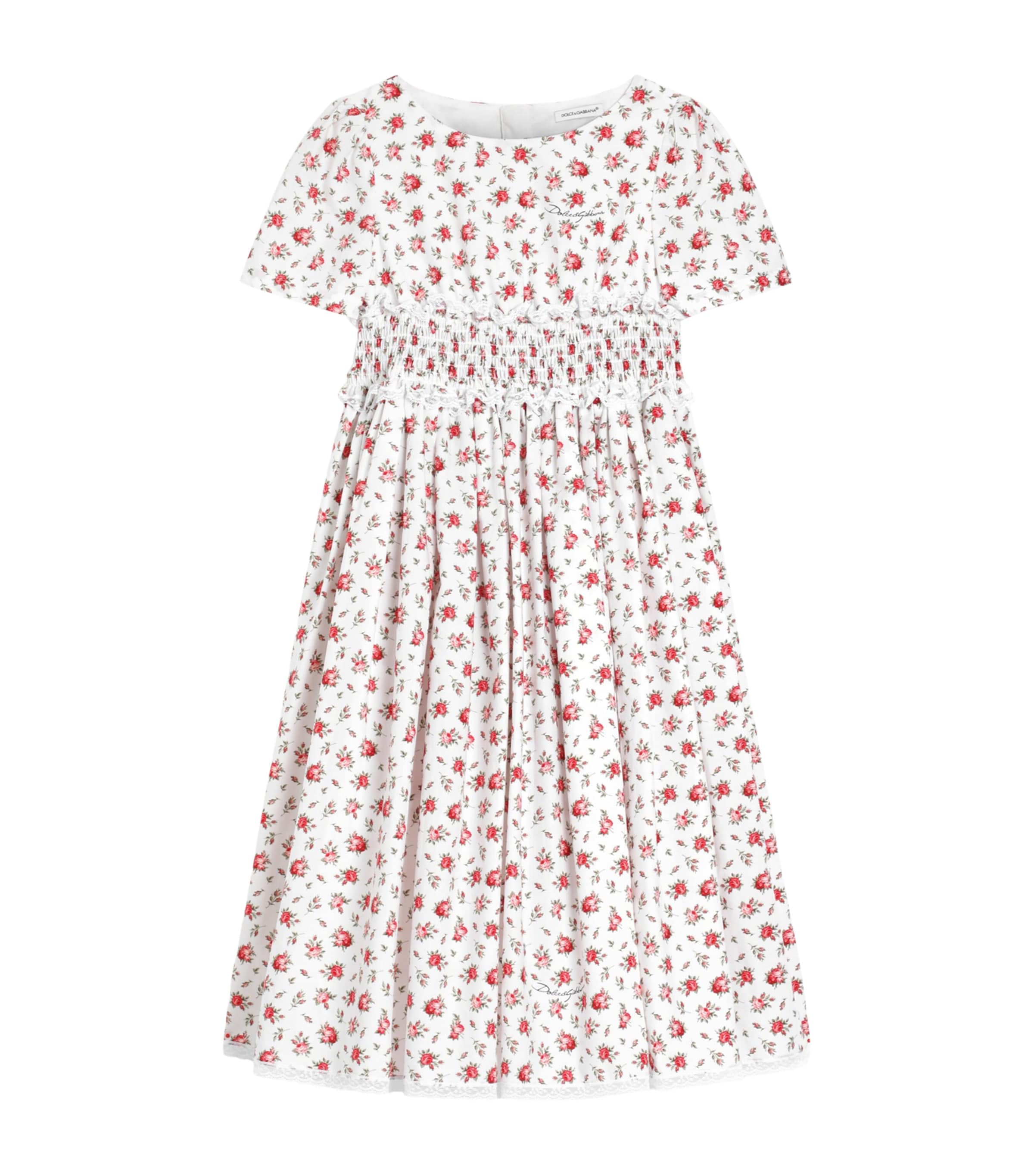 Dolce&Gabbana Kids Poplin Rose-Print Dress (8-12+ Years) Roselline F.bc Image 1