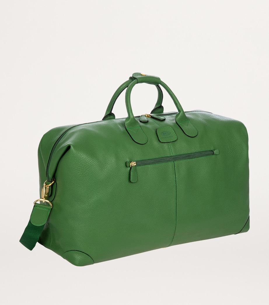 x Harrods Leather Bellagio Holdall BLACK & GREEN Image 3