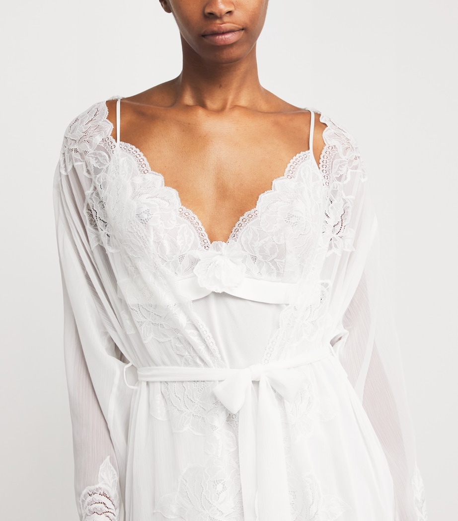 Silk Chiffon Rosabelle Robe (XS/S) OFF WHITE Image 4