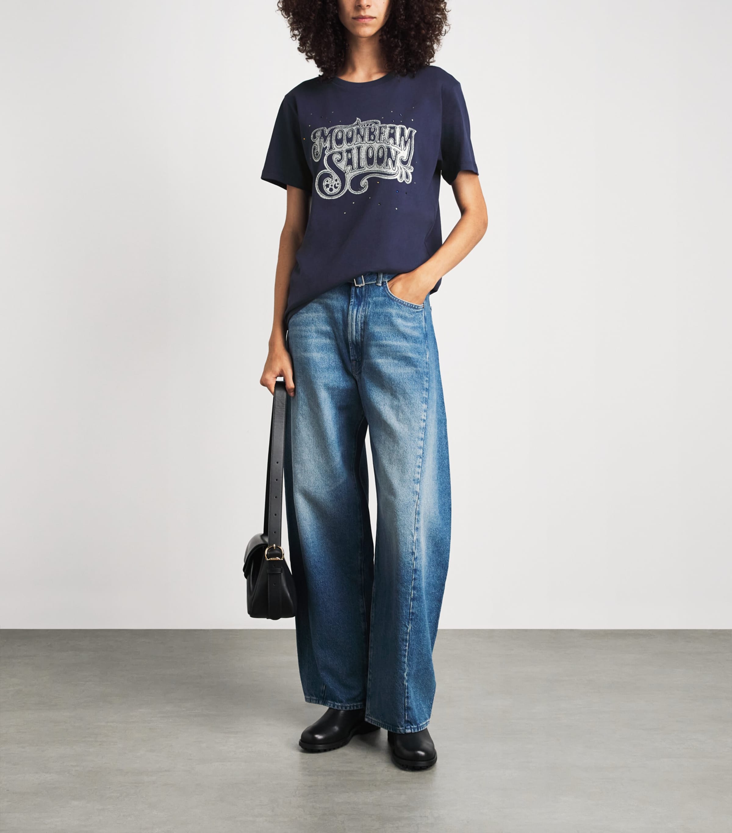 MOTHER Womens Cotton The Rowdy T-Shirt Moonbeam Saloon Image 2