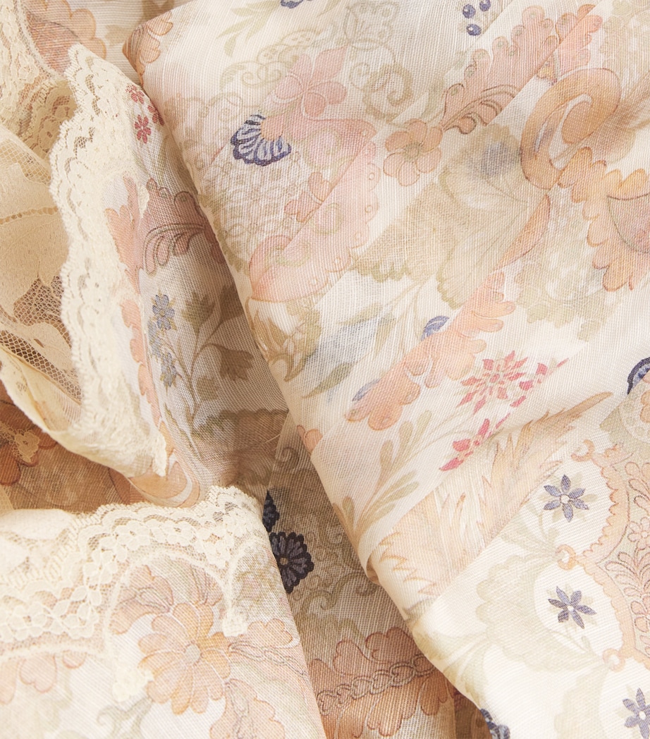 Linen-Silk Rebellion Maxi Skirt CRF CREAM FLORAL Image 5