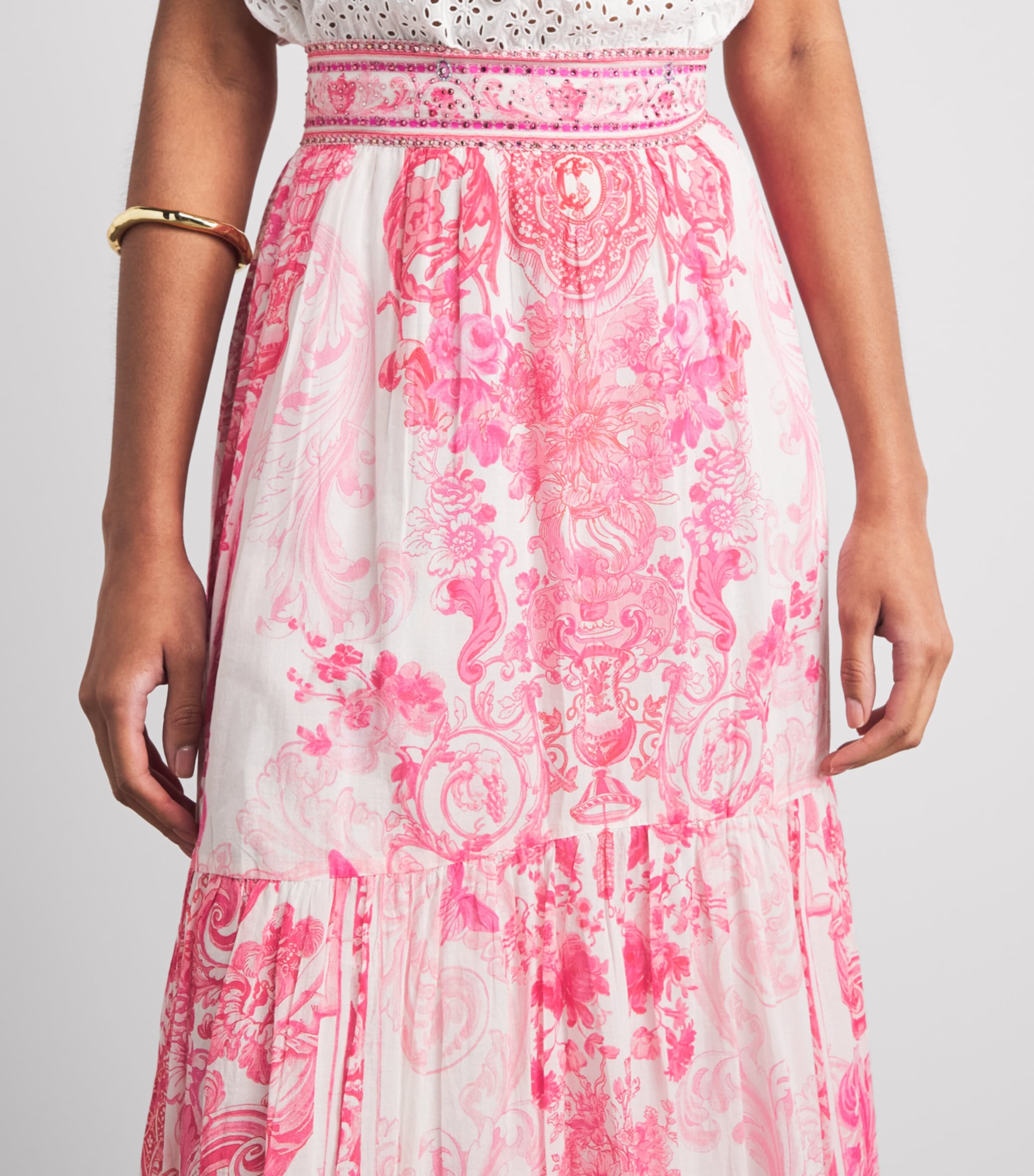 Camilla Womens Embellished Printed Maxi Skirt Livin La Vida Rosa Image 3