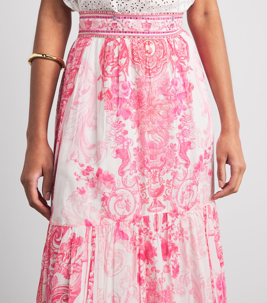 Camilla Womens Embellished Printed Maxi Skirt Livin La Vida Rosa Image 3