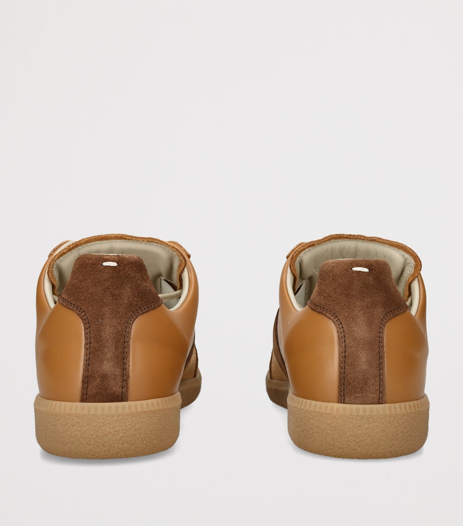 Maison Margiela Leather-Suede Replica Sneakers Tan Image 4