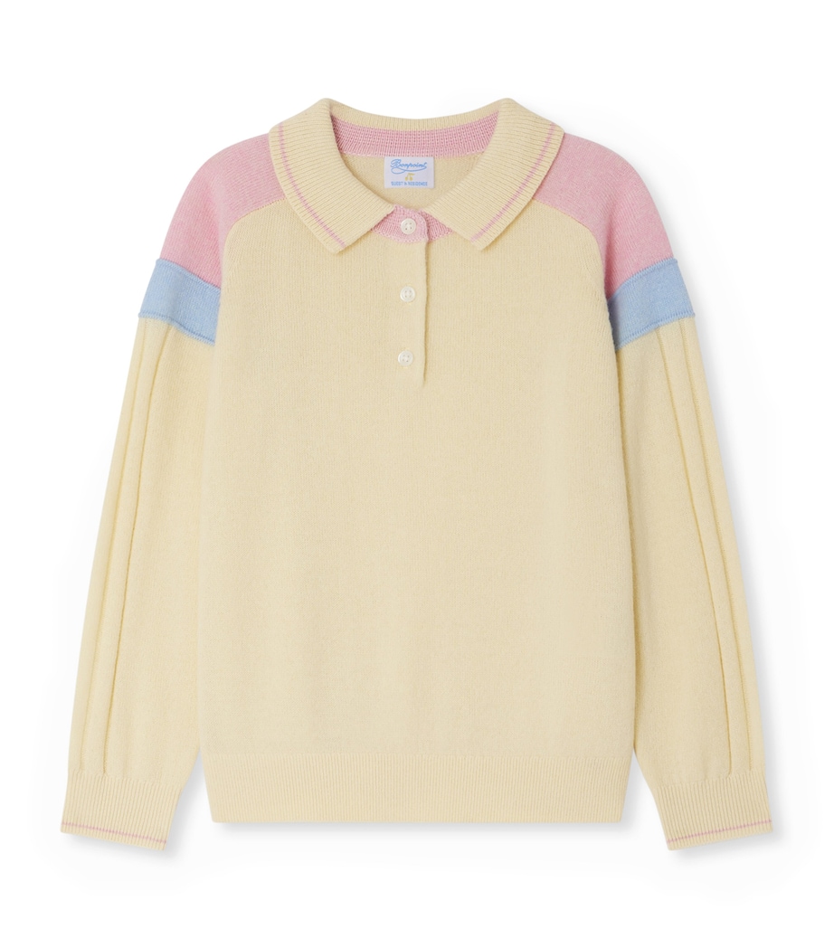 x Guest In Residence Cashmere Lynsey Polo Sweater (4-8 Years) RA BLEU AQUA Image 1