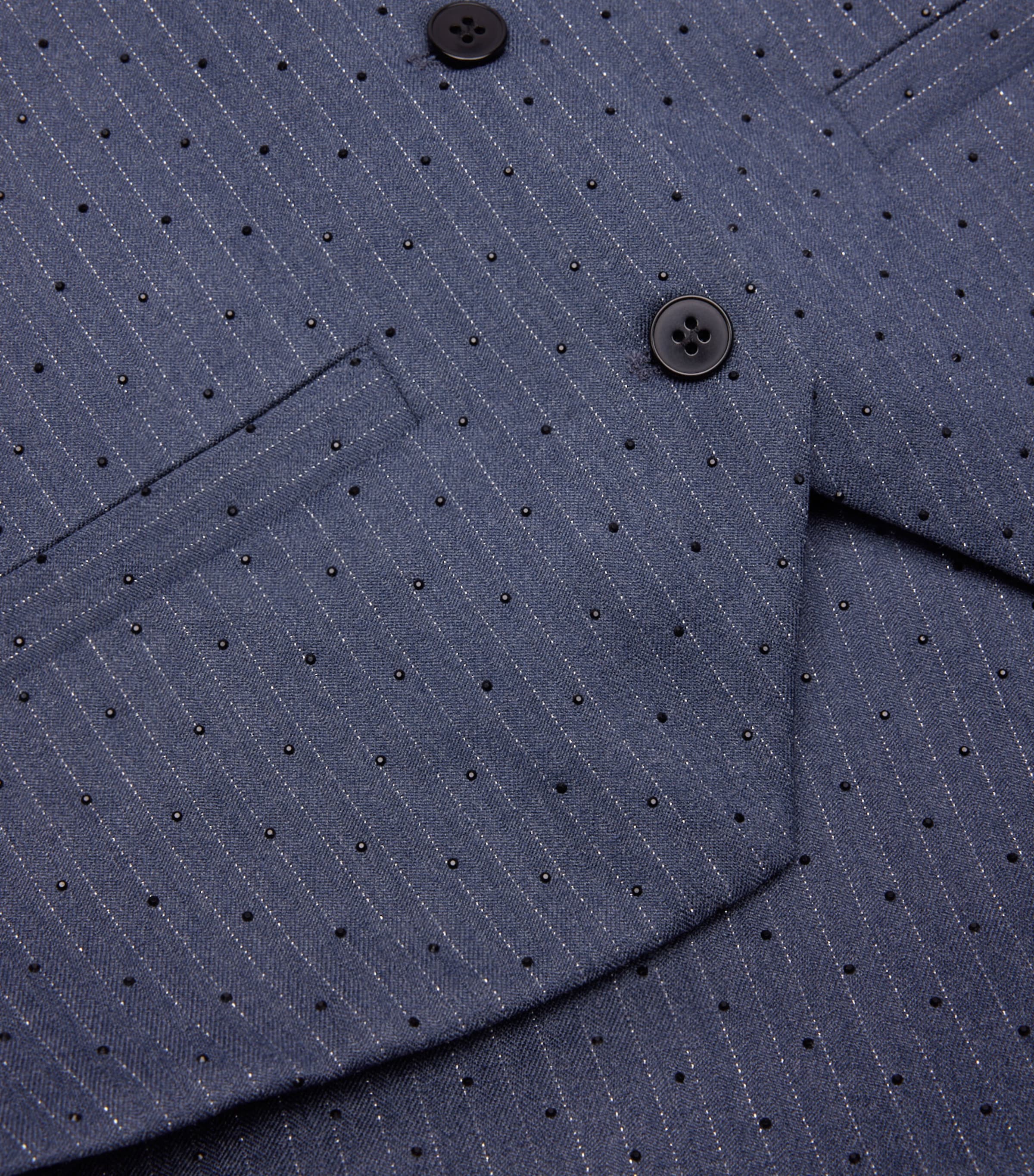 Stripe Rhinestone-Embellished Waistcoat BLUE Image 2