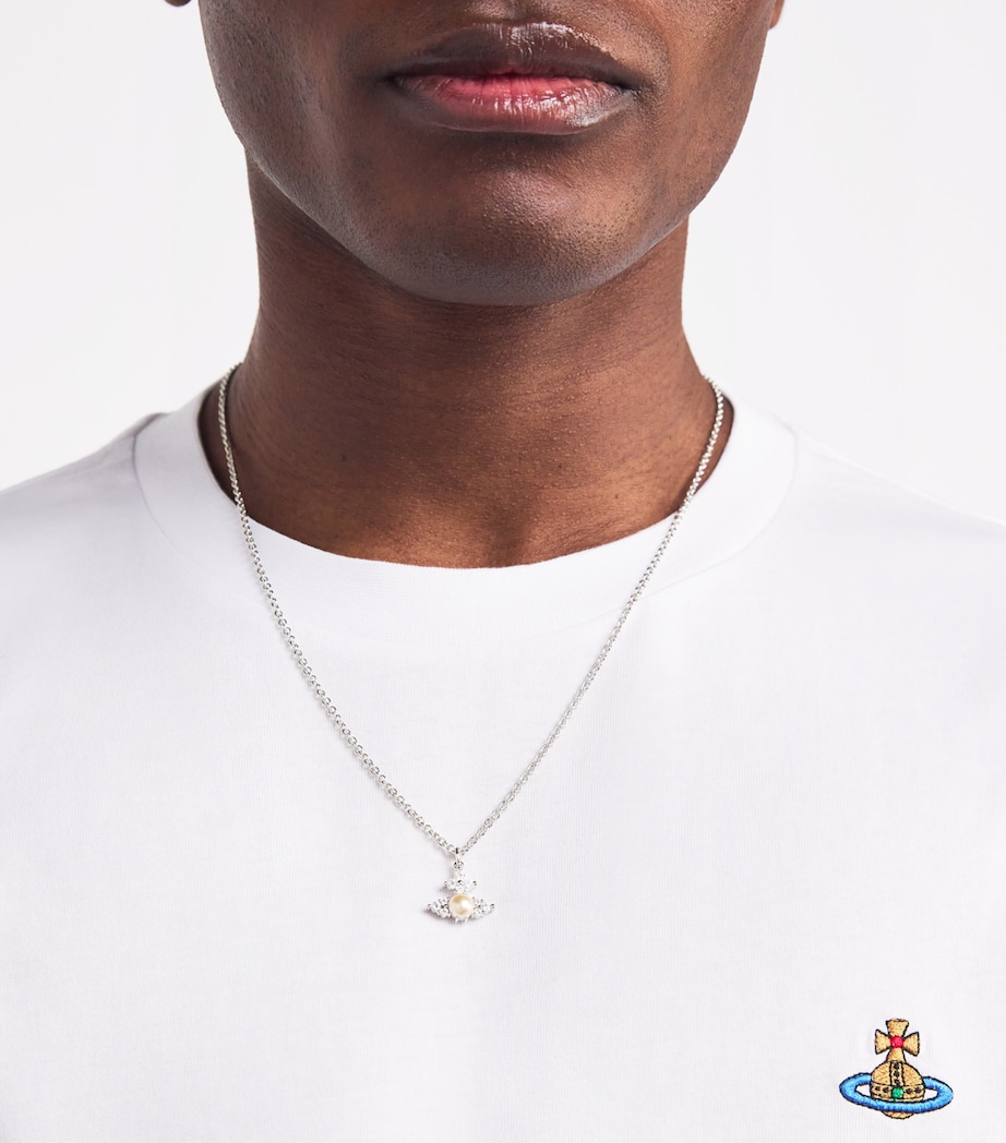 Vivienne Westwood Embellished Feodora Necklace Platinum Pearl Image 2