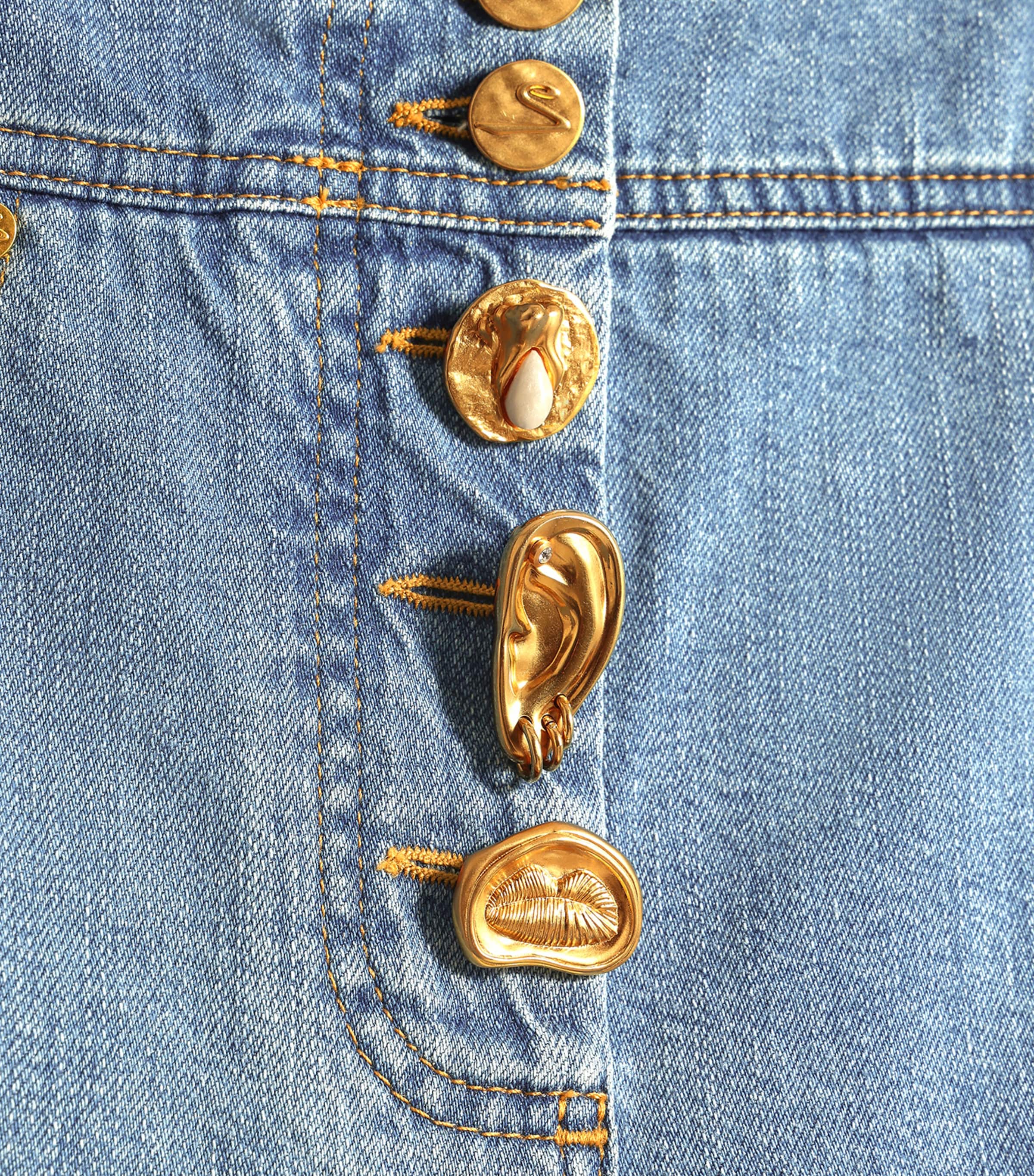 Denim Mini Skirt 700 BLUE Image 6