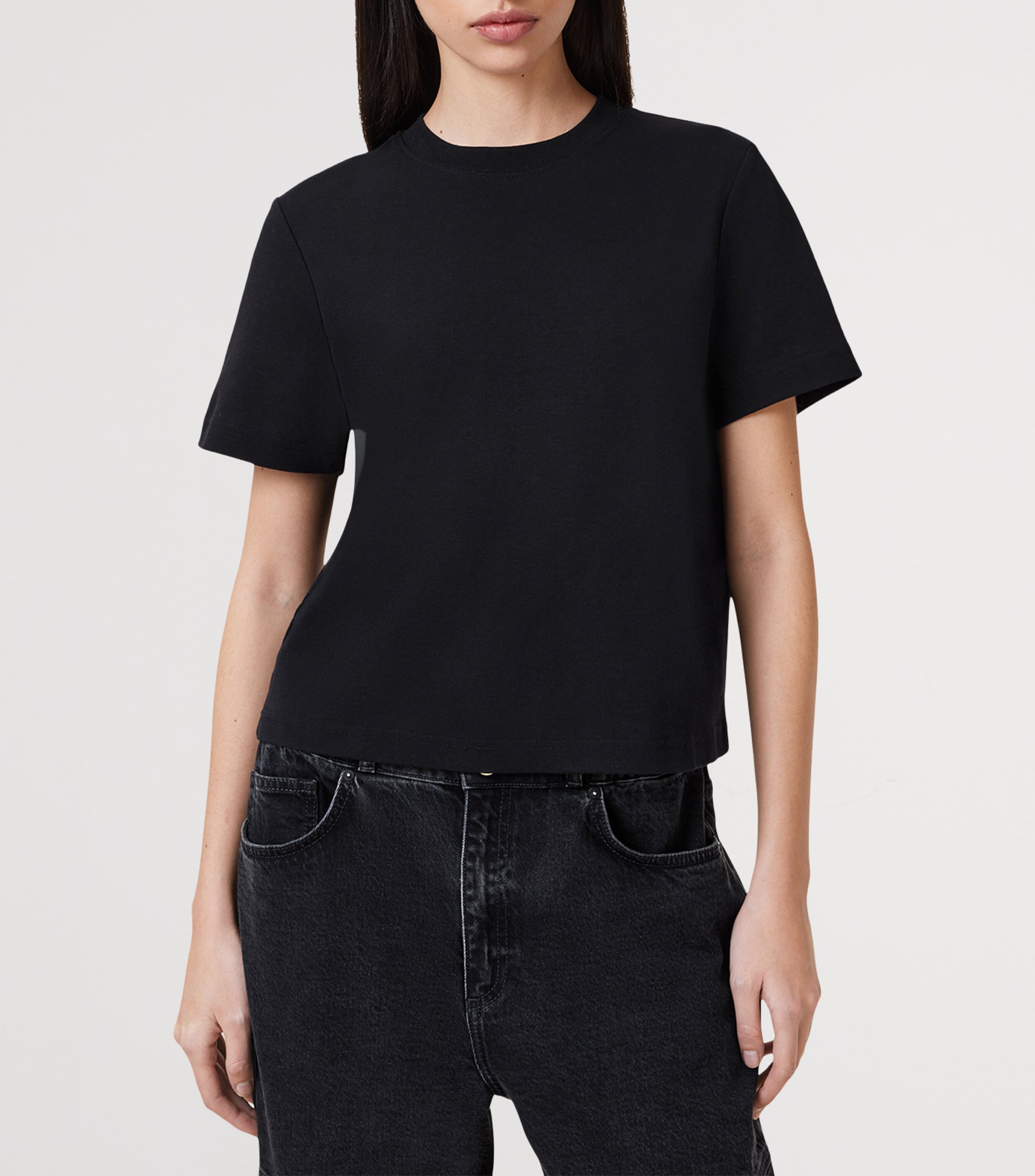 AllSaints Womens Organic Cotton Lisa T-Shirt Black Image 2