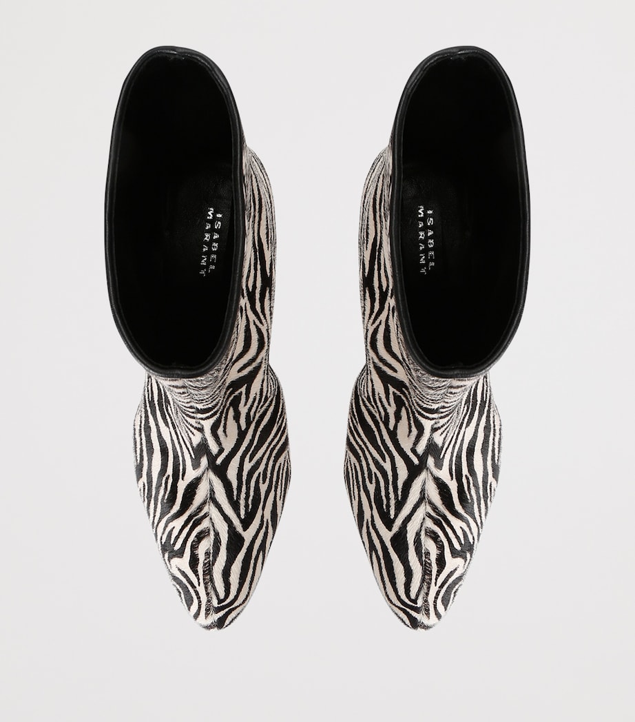 Isabel Marant Leather Jiry Ankle Boots 55 Blk/white Image 3