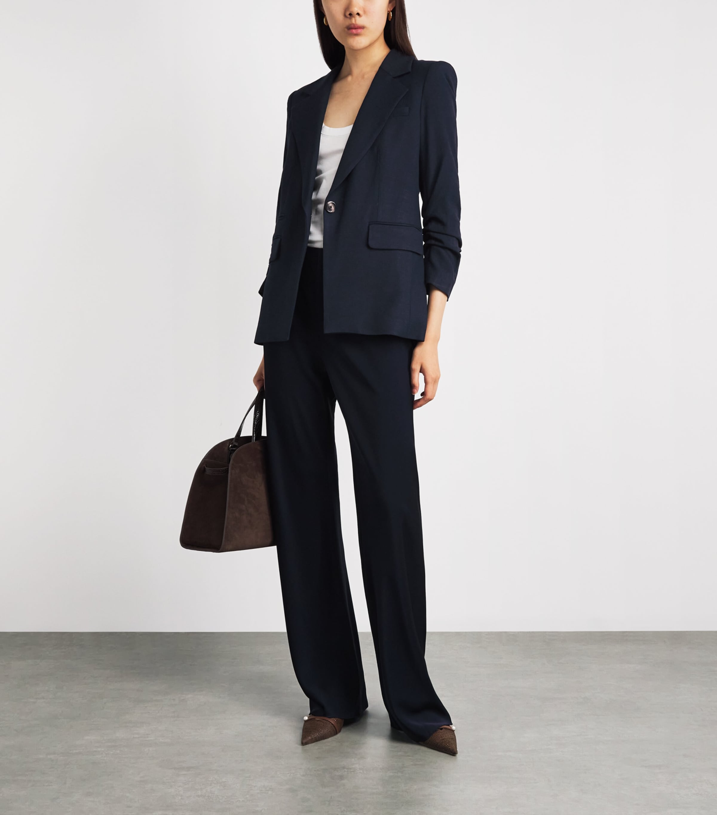 Veronica Beard Womens Battista Dickey Blazer Navy Image 2