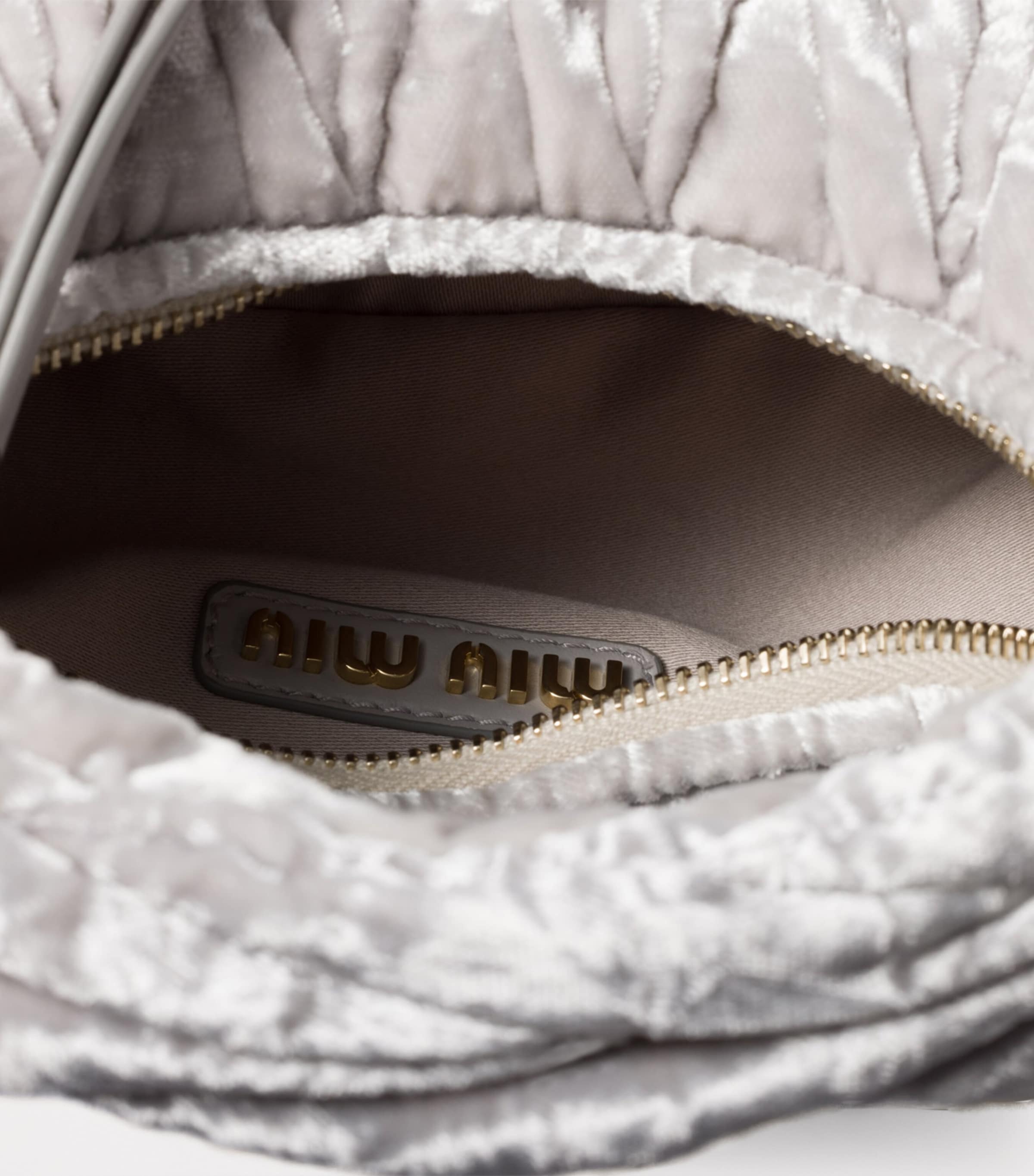 Miu Miu Grey Mini Velvet Wander Top-Handle Bag | Harrods UK Miu Miu Grey Mini Velvet Wander Top-Handle Bag | Harrods UK