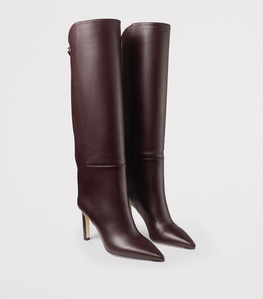 Alizze 85 Leather Knee-High Boots DEEP MERLOT Image 4
