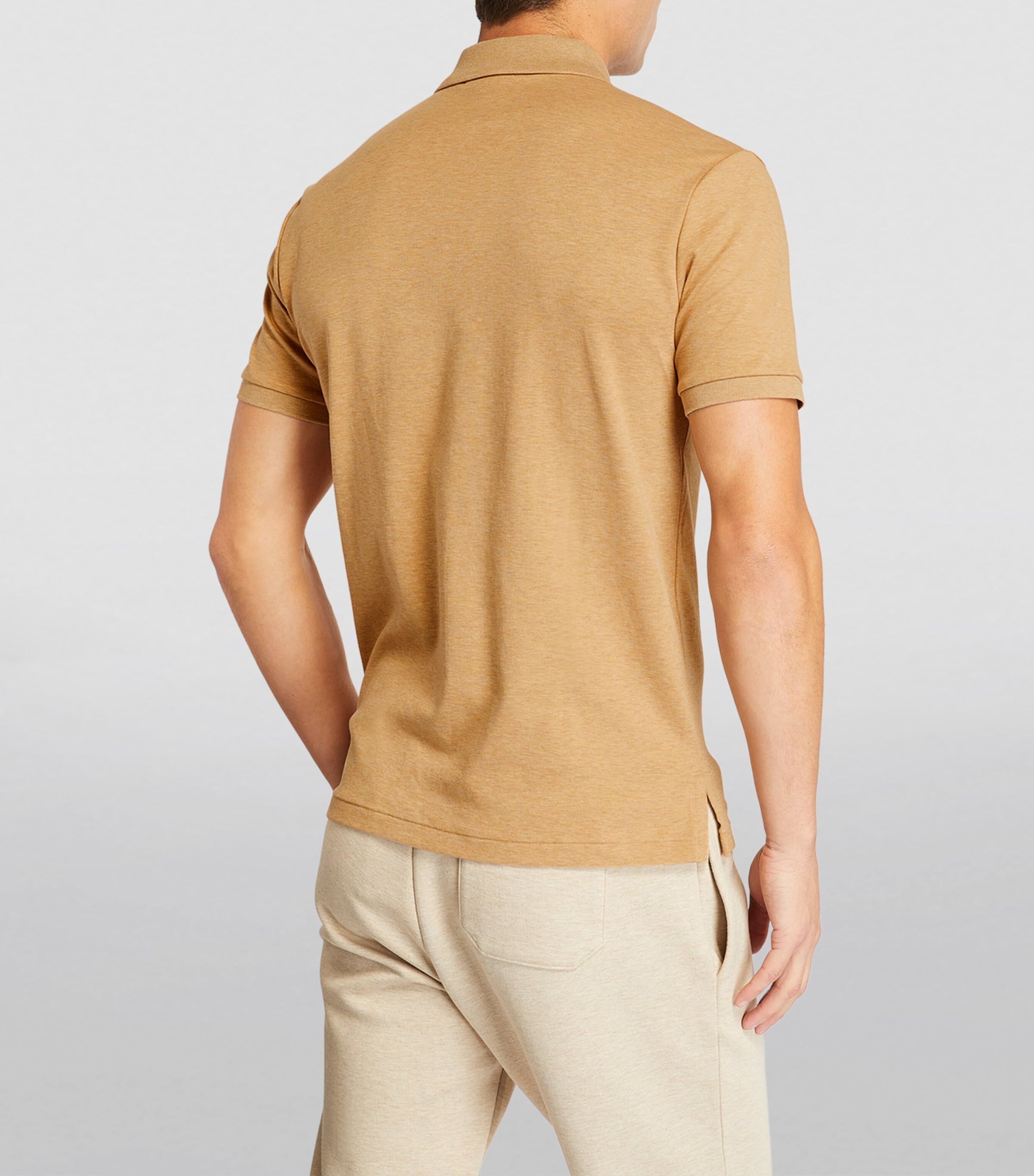 Pima Cotton Polo Shirt CAMEL Image 3