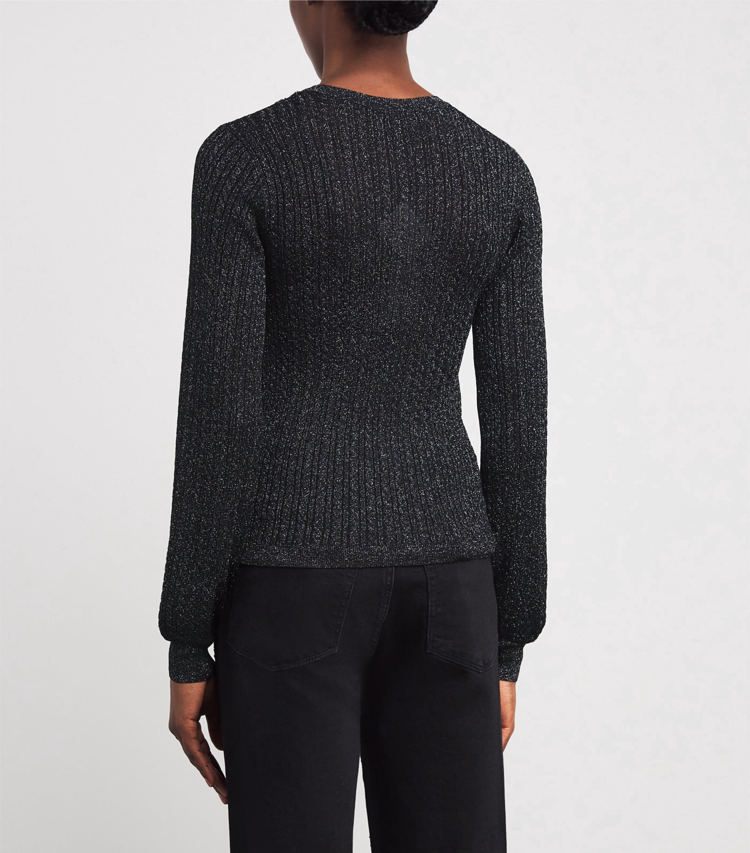 RIbbed Sparkle Adela Sweater BLACK Image 4